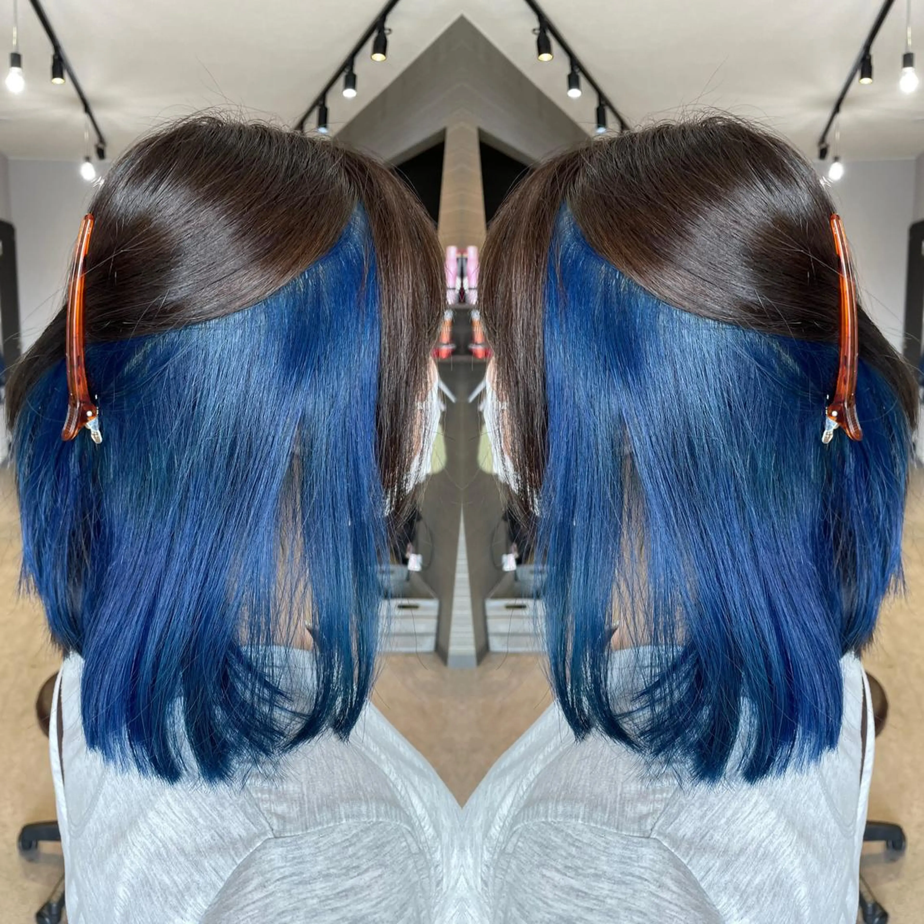 カット+インナーカラーの写真