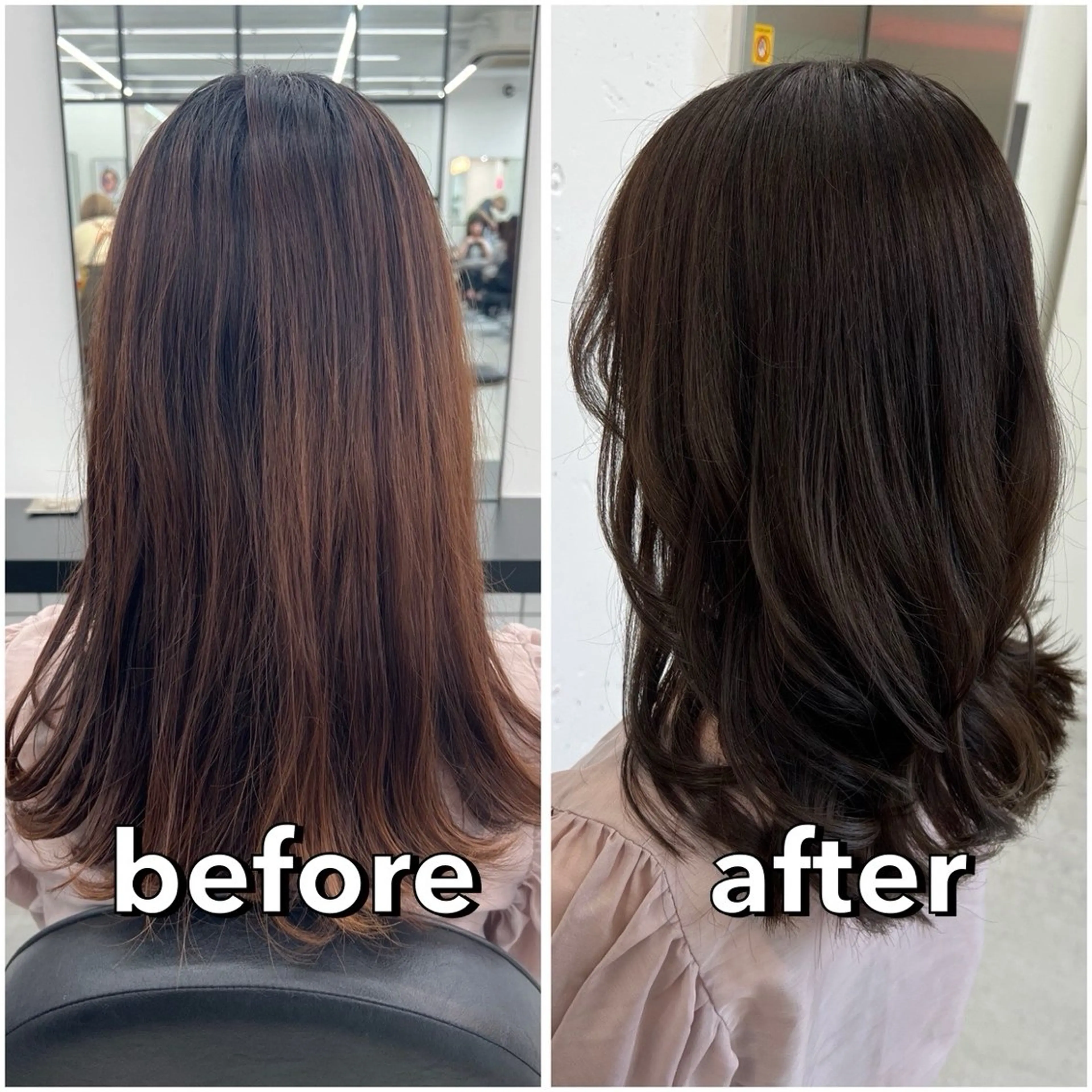 ミディアム カラー ブラウンカラー 小顔カット ヘアカラー あすか JILLSTUDIOのヘアスタイル