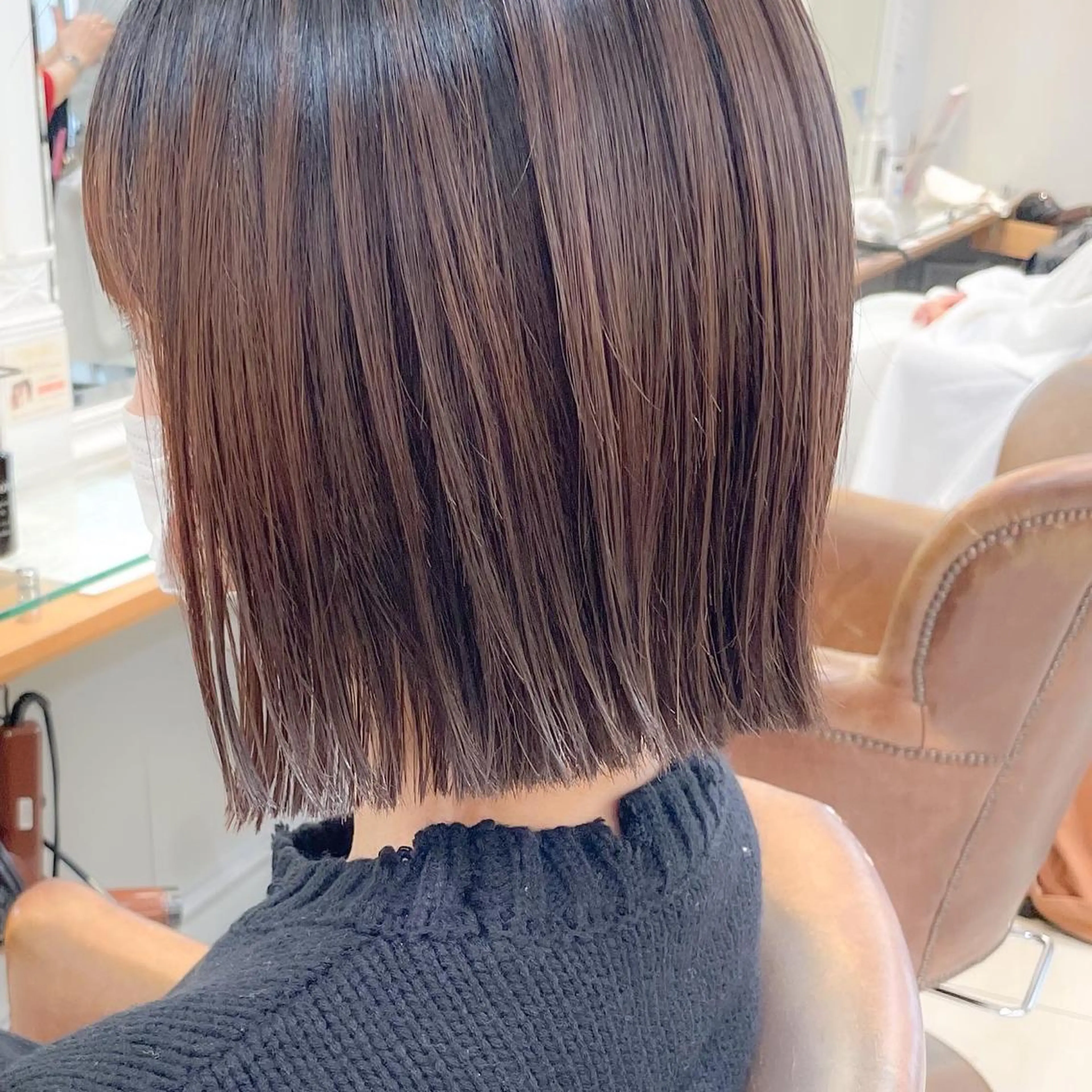 ミディアム カラー 切りっぱなしボブ グレージュ ボブ 外ハネヘア カット ヘアカラー ✨カラー支持No.1 🧸ワキ カナコ🧸のヘアスタイル