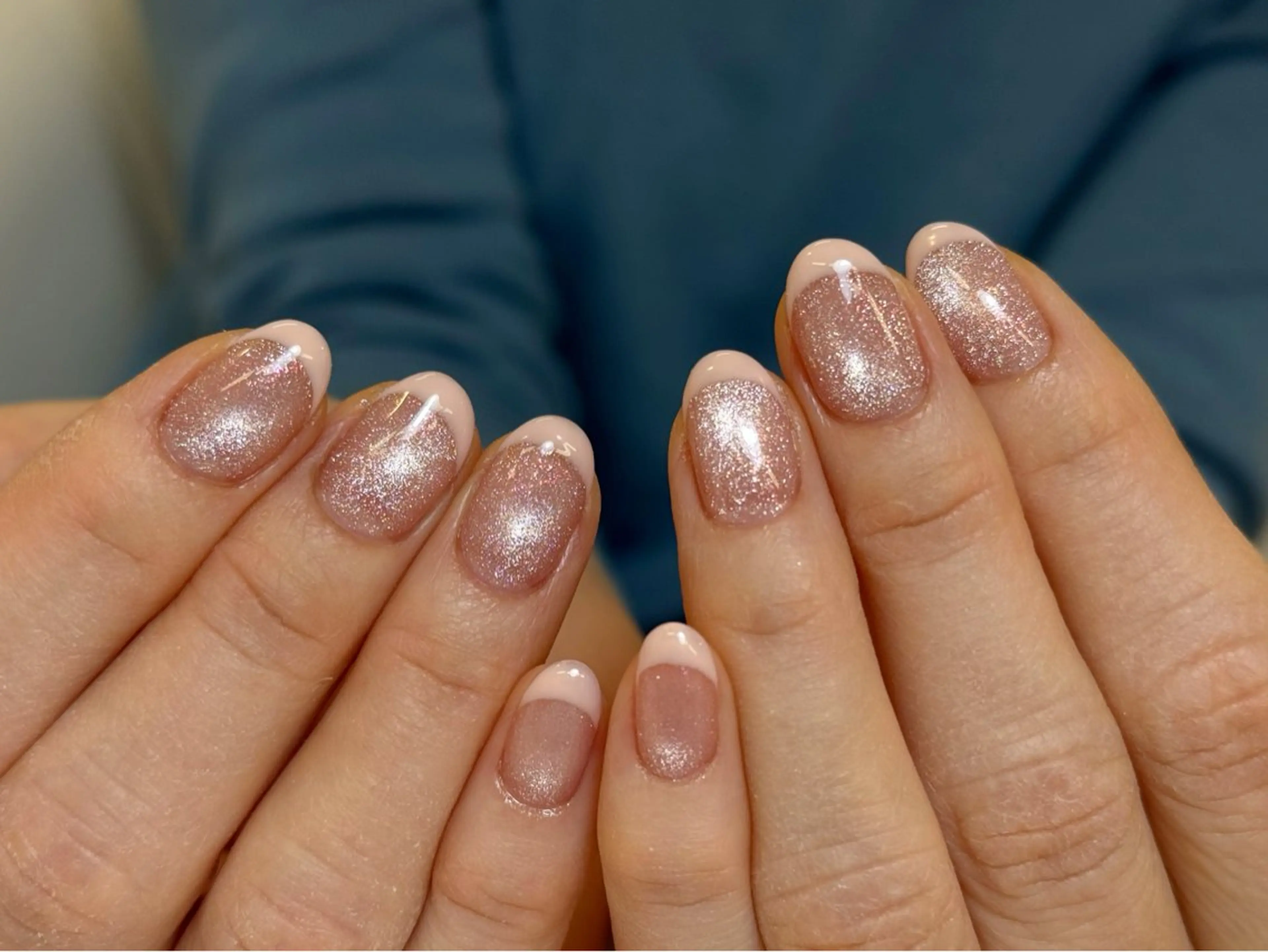 ネイル チークネイル フレンチネイル 韓国ネイル マグネットネイル 持ち込み ハンドネイル Hi nail🎀 池袋kozueのネイルデザイン