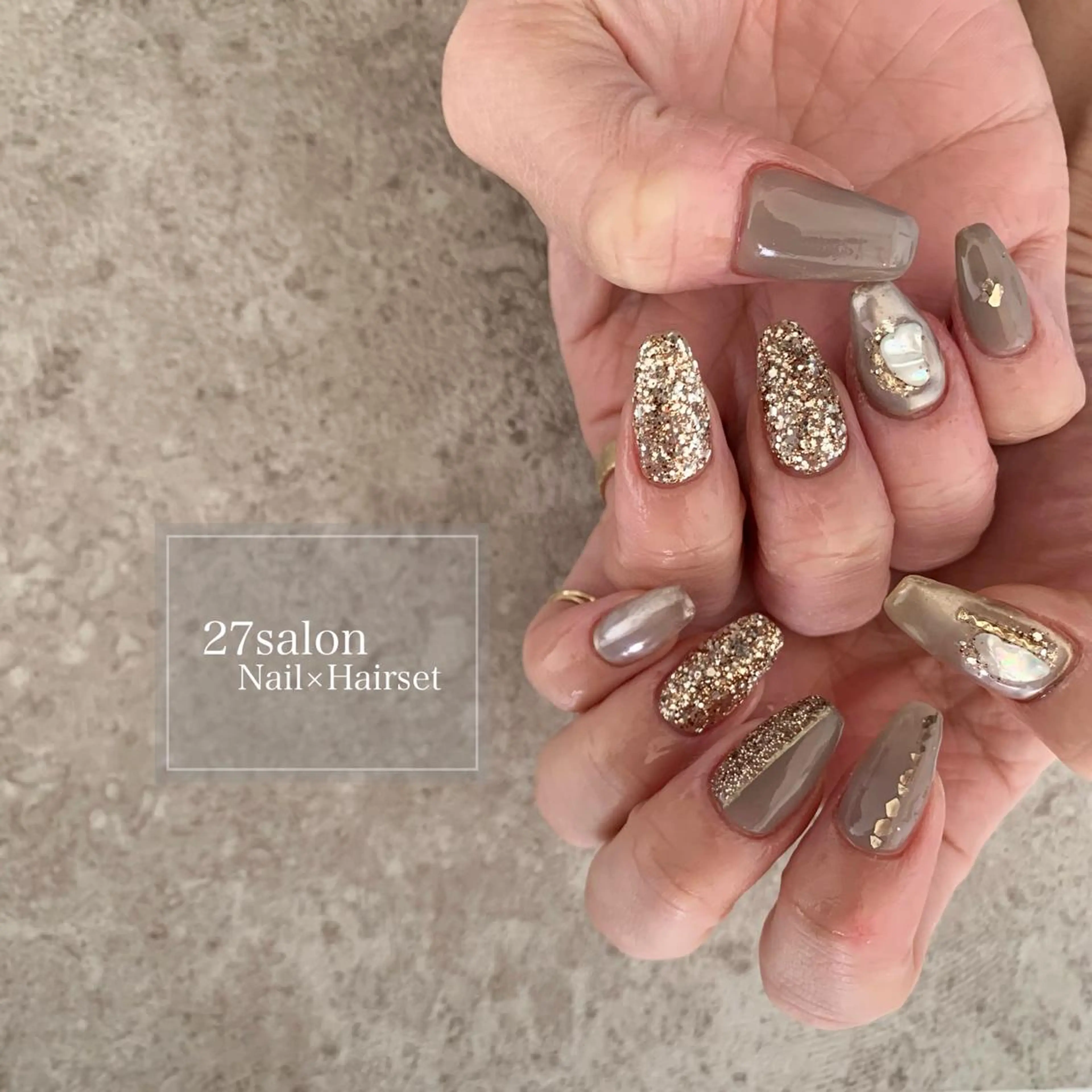 ネイル ラメ(グリッター) 27salon yuinaのネイルデザイン