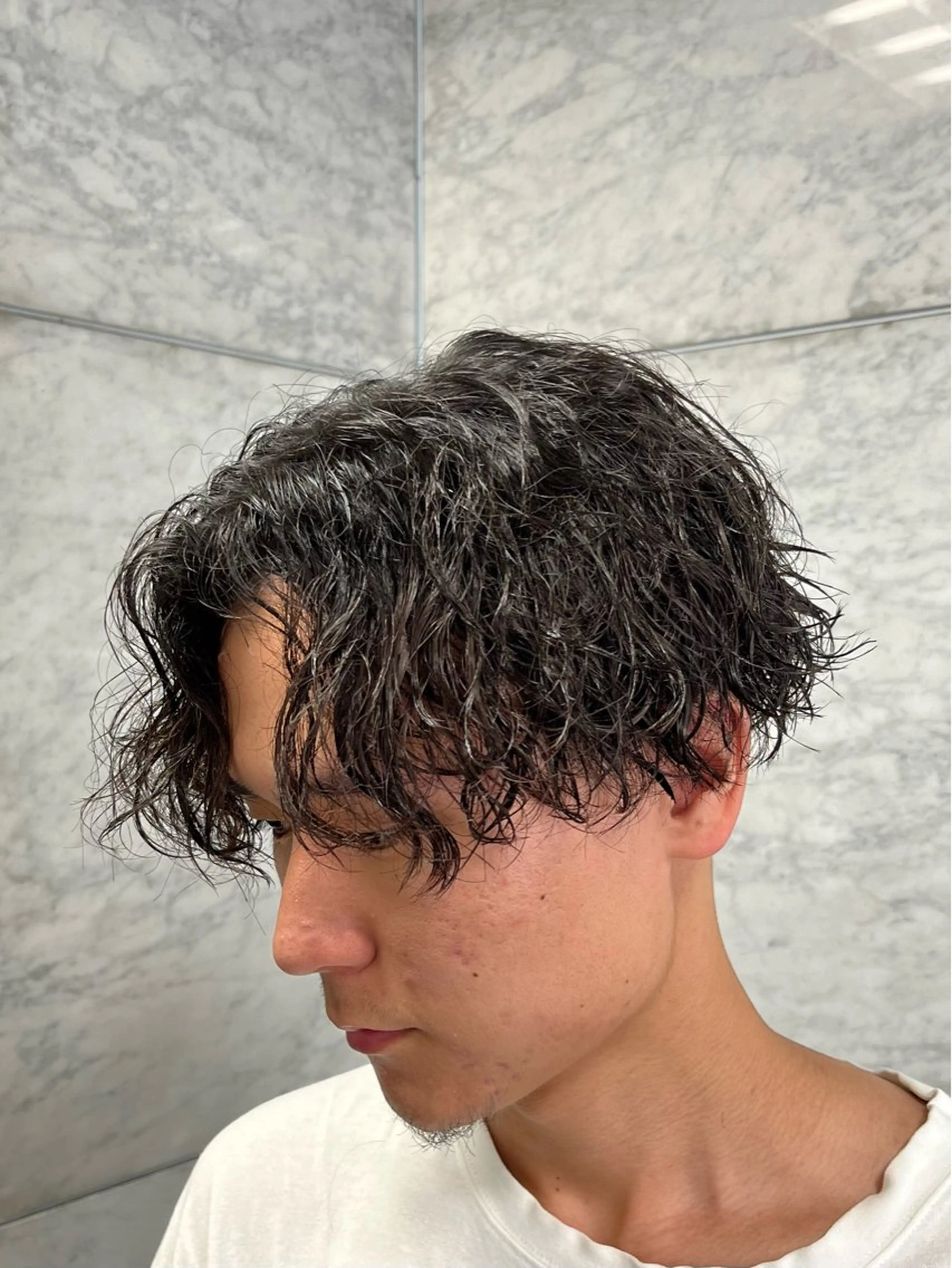 パーマ メンズ カット パーマ フェザーパーマメンズ ツイスパ京都駅前のヘアスタイル