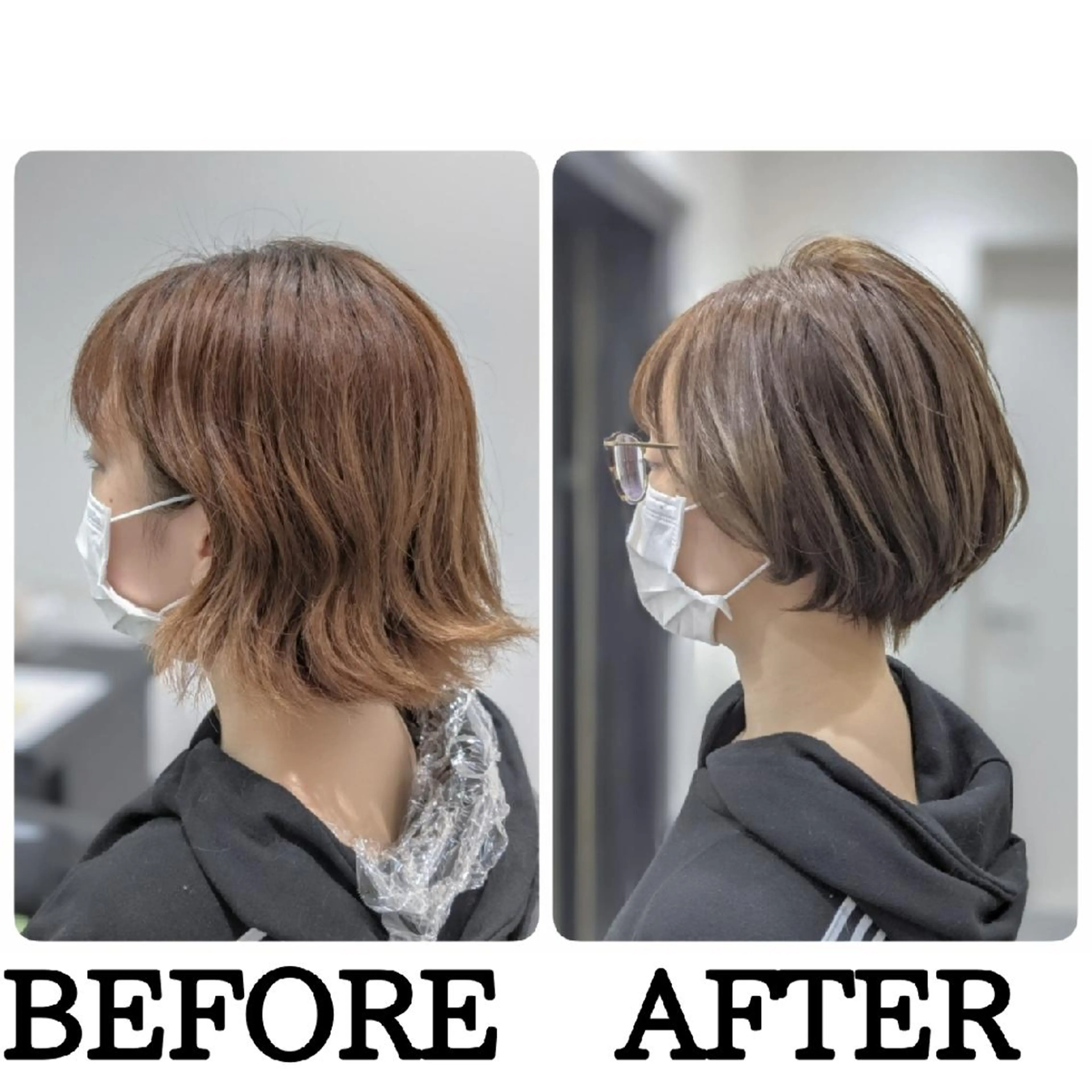 ショート カラー ボブレイヤー アッシュ ベージュカラー ブルーカラー 透明感カラー カット ヘアカラー 心斎橋難波本店　店長 THE ECT 中尾のヘアスタイル