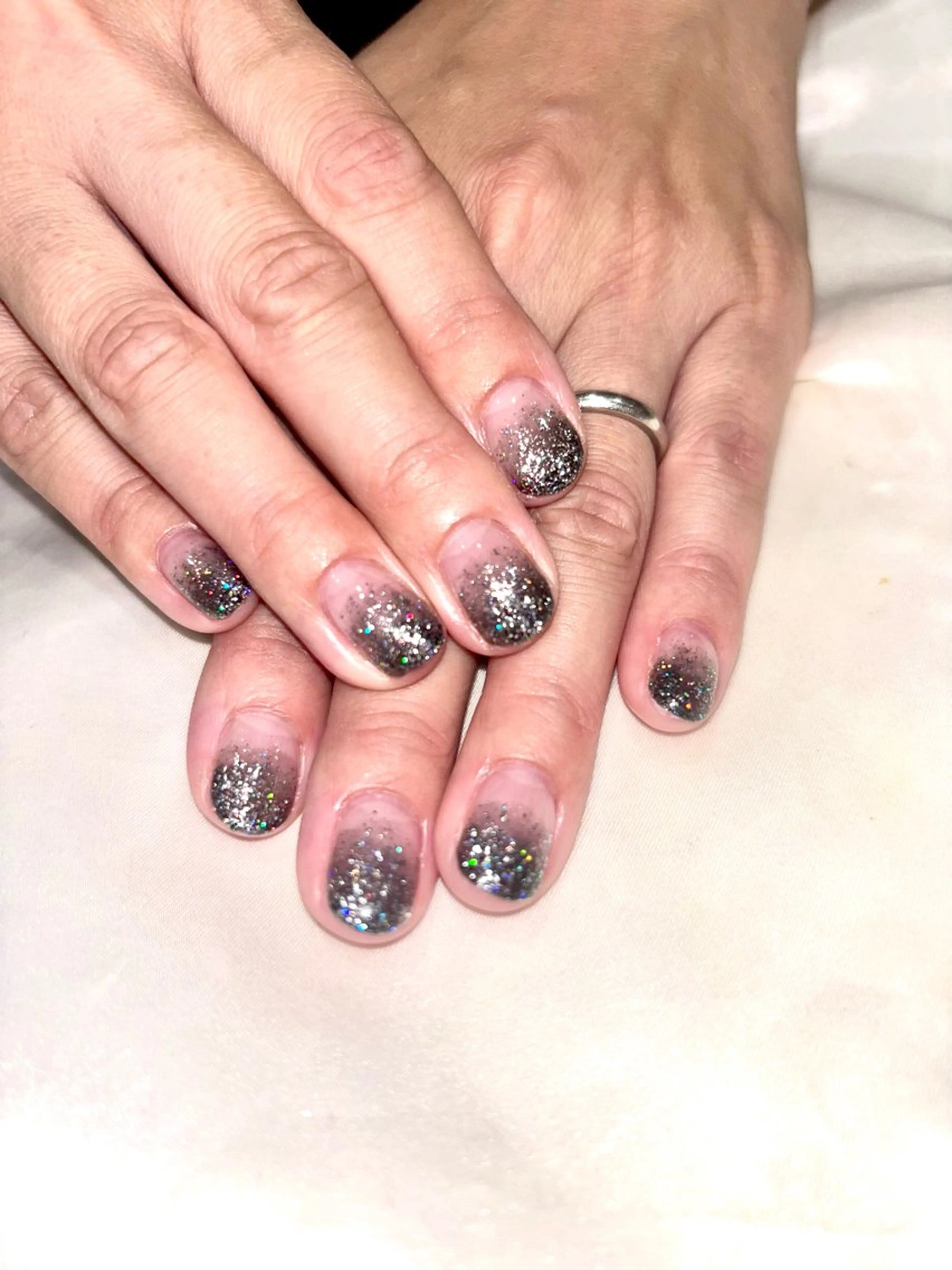 ネイル グラデーション ラメ(グリッター) ラメグラデーション Ray nail WAKA️🫧のネイルデザイン