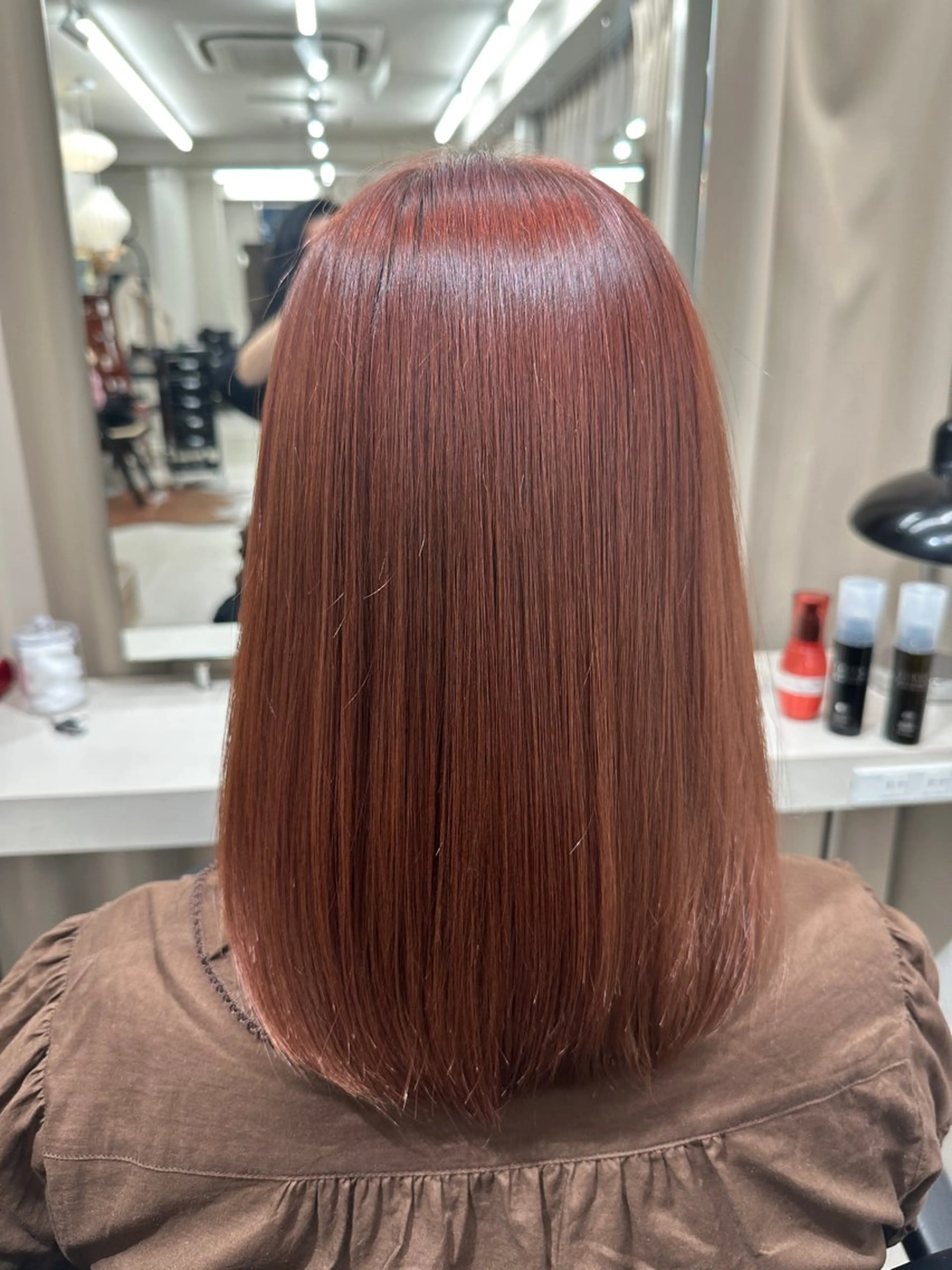 ミディアム カラー ヘアカラー トリートメント haru 髪質改善サロンのヘアスタイル