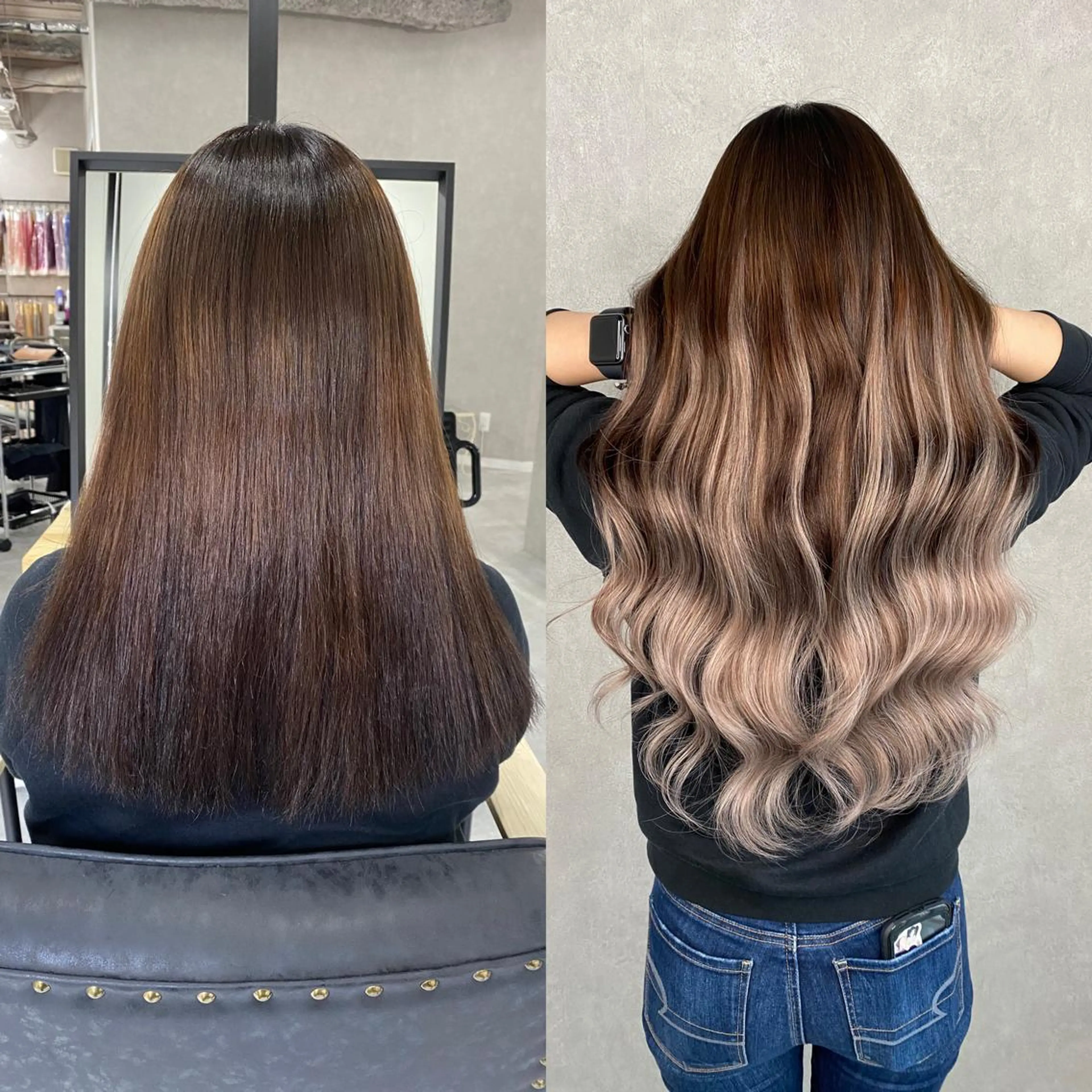 カラー バレイヤージュ ブリーチ ダブルカラー グラデーションカラー ハイライトカラー 💎馴染むエクステ ×カラーTOMO💎のヘアスタイル