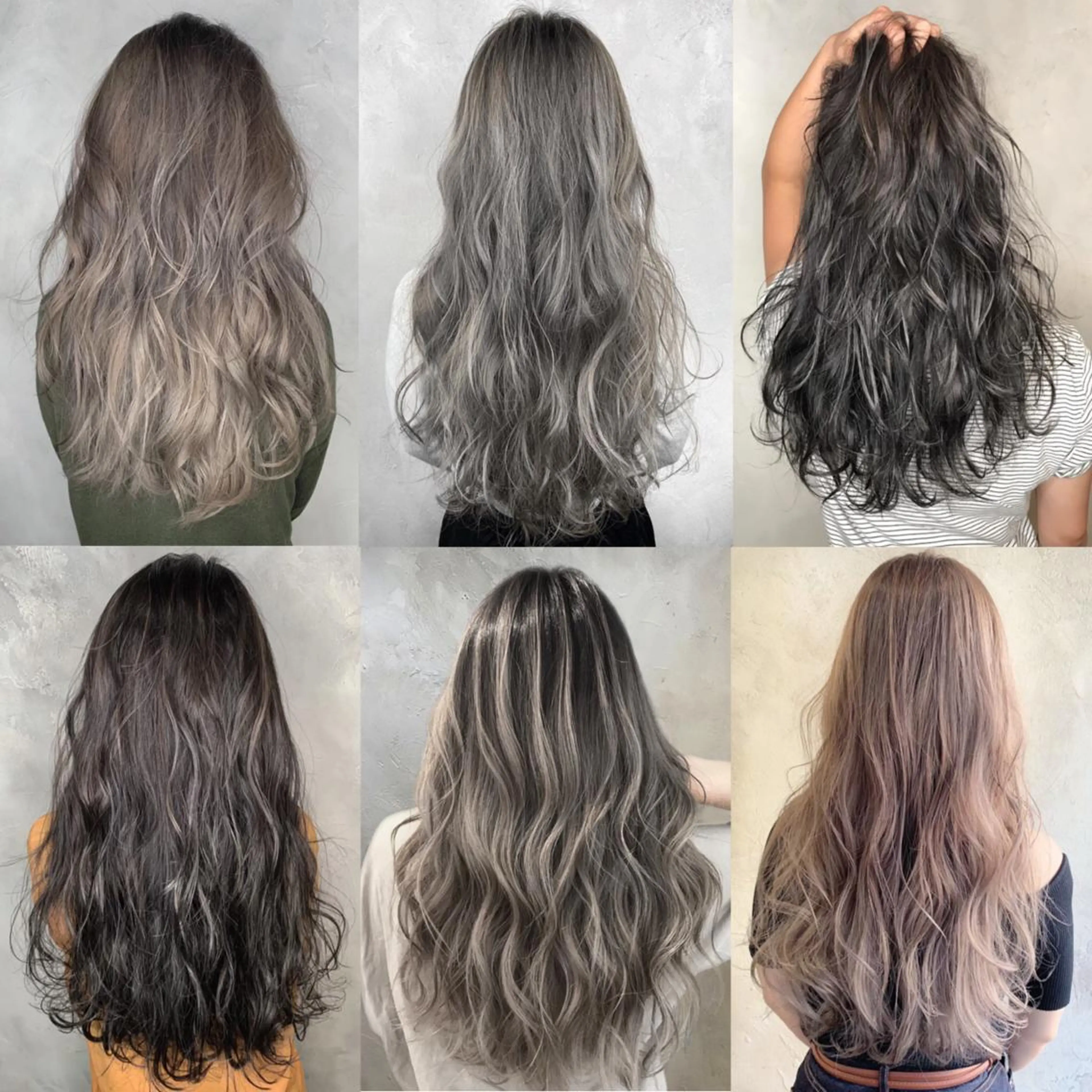 セミロング カラー パーマ ヘアアレンジ アッシュ バレイヤージュ ベージュカラー ブルーカラー ブルーアッシュ newi saLyu ネウィ サリューのヘアスタイル