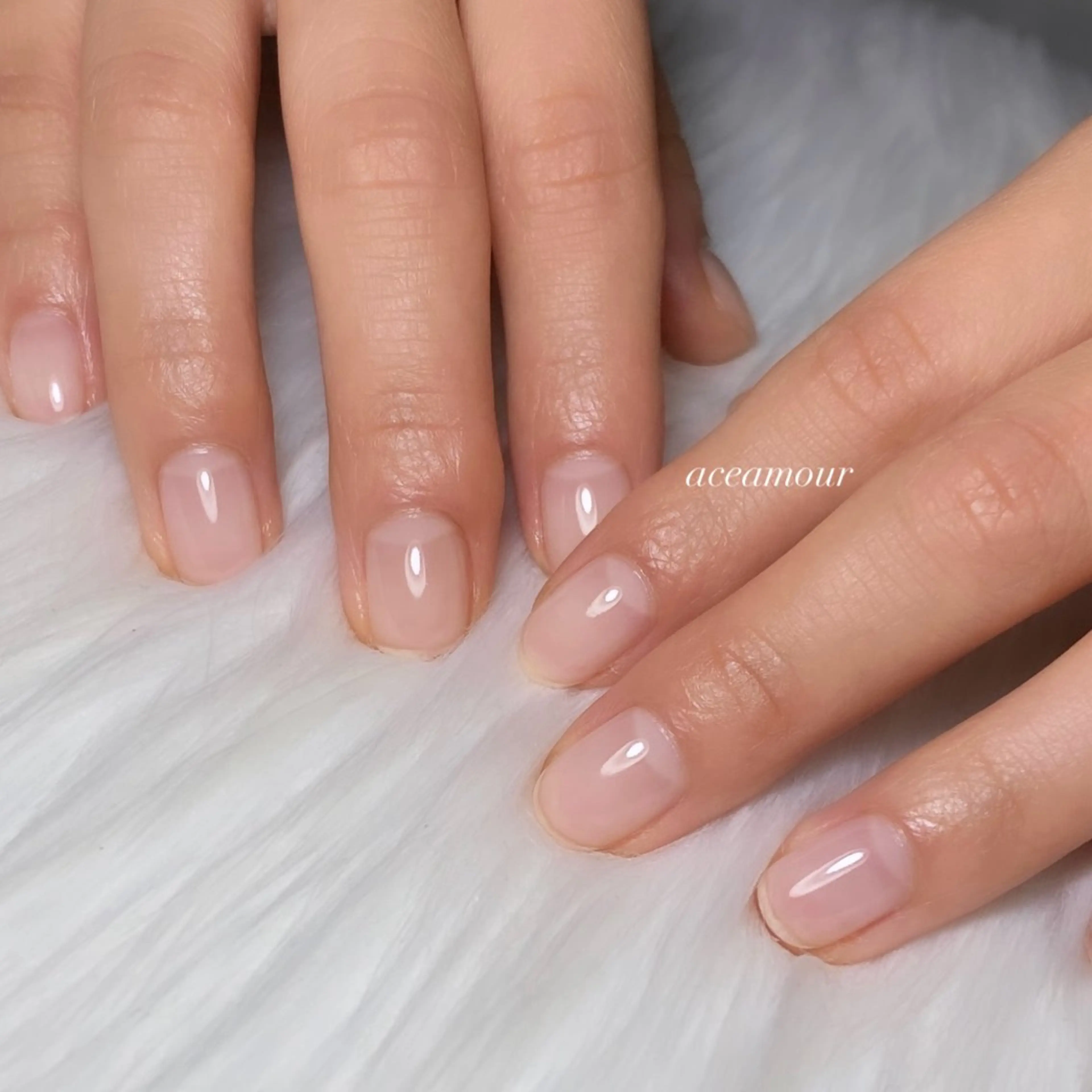 【クリアジェル】自爪補強◎艶うる透明感仕上げ💅🏻｜割れやすい爪の保護にも◎の写真