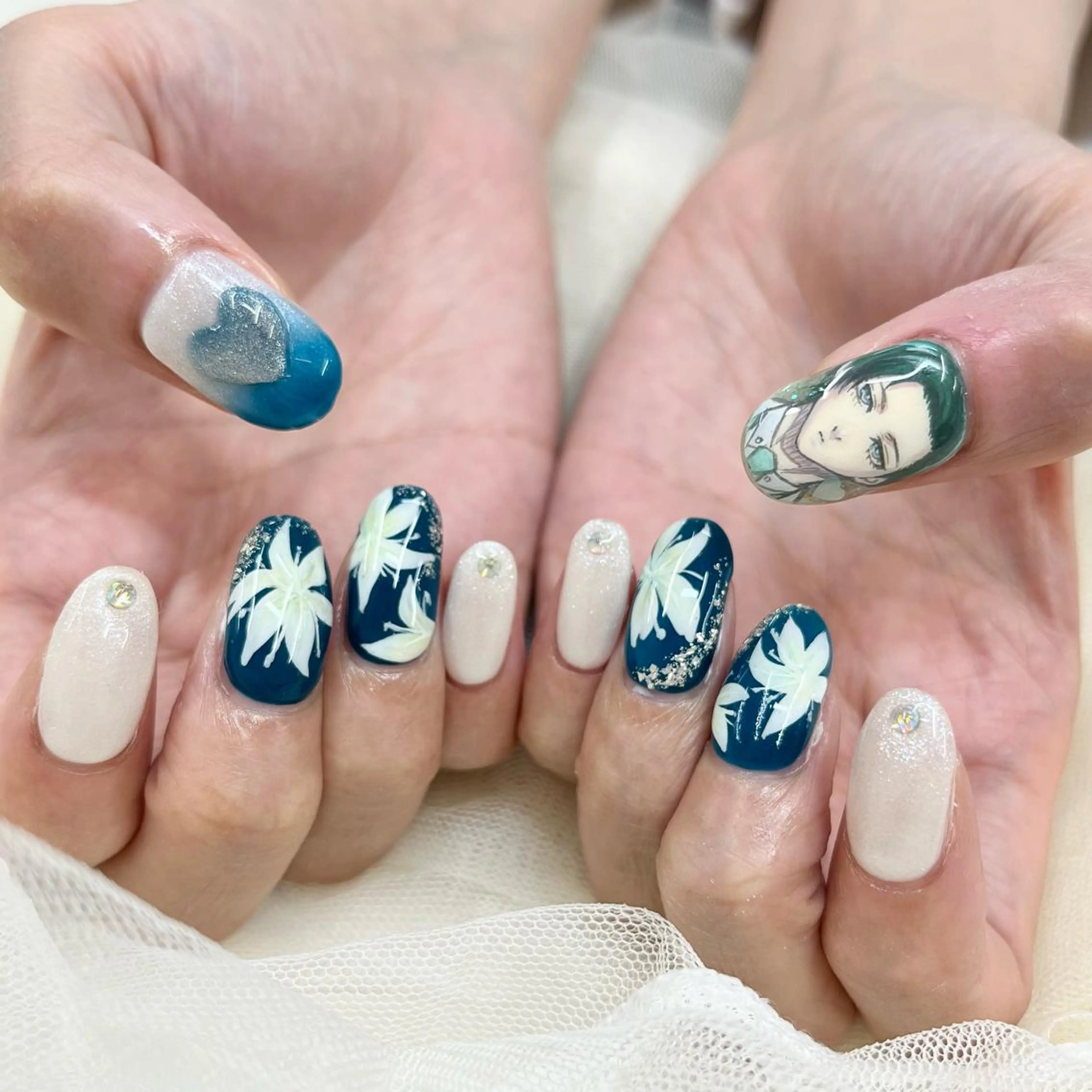 ミディアム ネイル ハンドネイル 池袋痛ネイル Nok. 渡辺のネイルデザイン