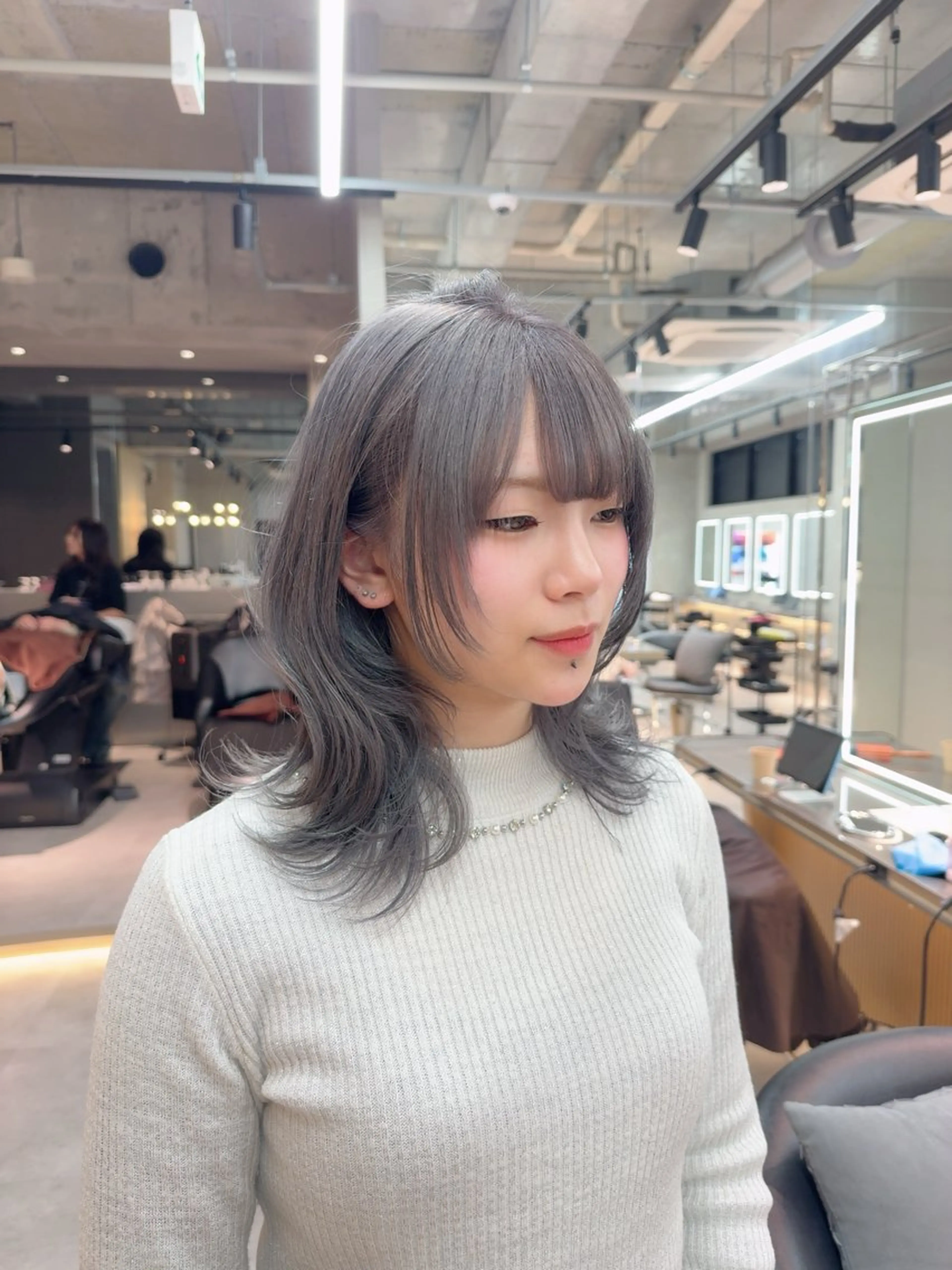 ミディアム カラー ヘアアレンジ ヘアカラー トリートメント ARIA💎縮毛矯正 ブリーチ💎複雑履歴のヘアスタイル