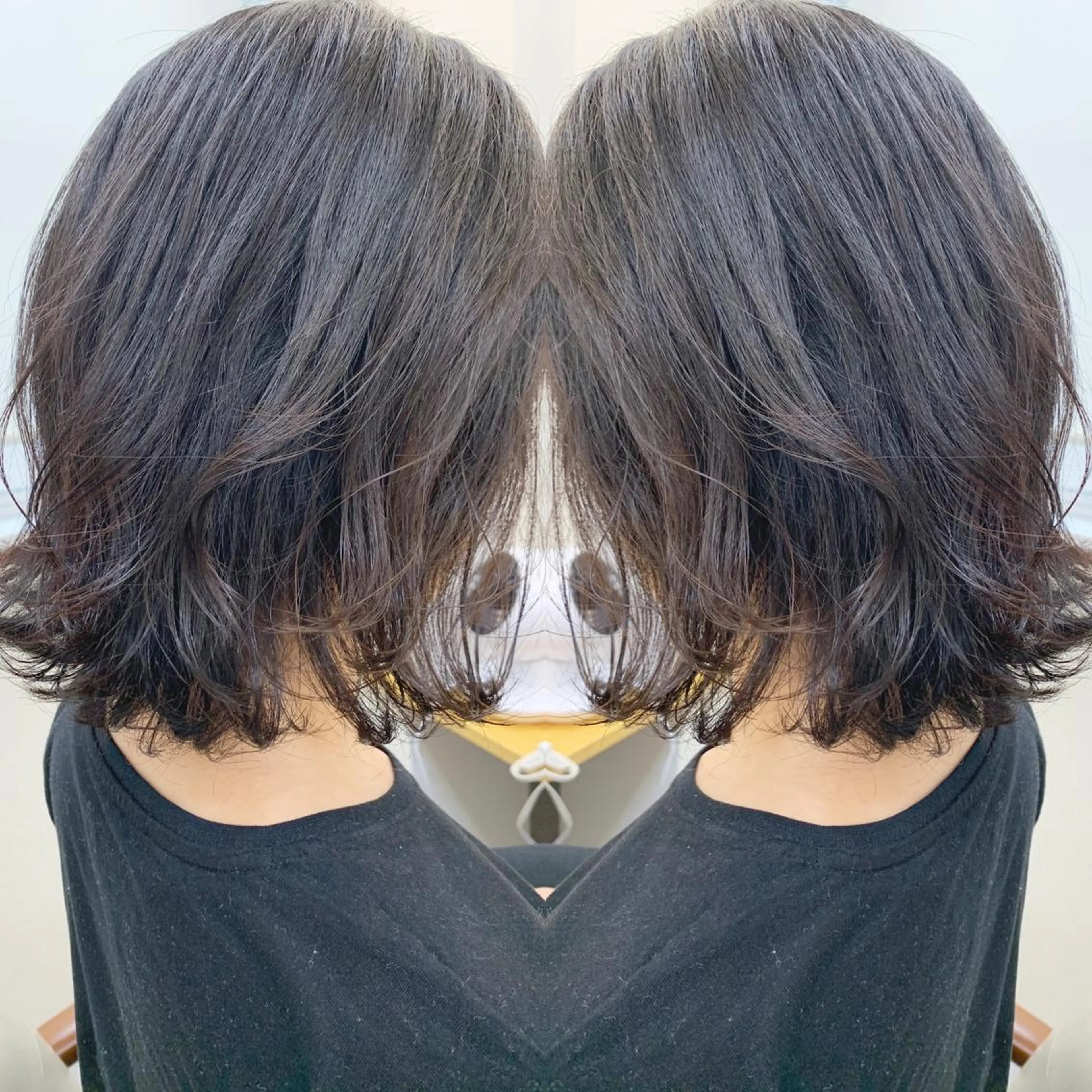 ミディアム ボブレイヤー ボブ レイヤーカット 外ハネヘア カット トリートメント H所属・H (エイチ) 烏丸御池店のヘアスタイル