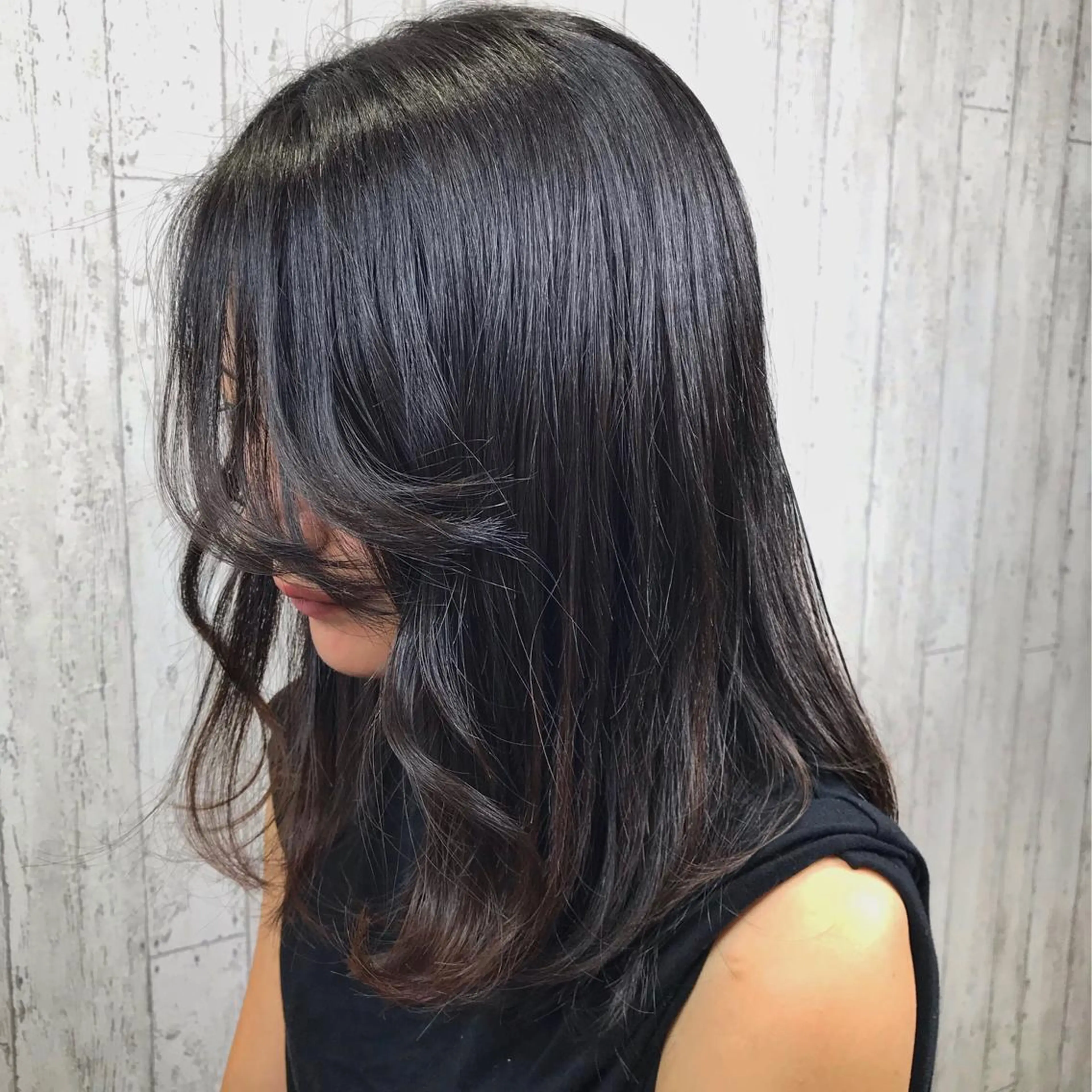 セミロング パーマ 田中 あかねのヘアスタイル