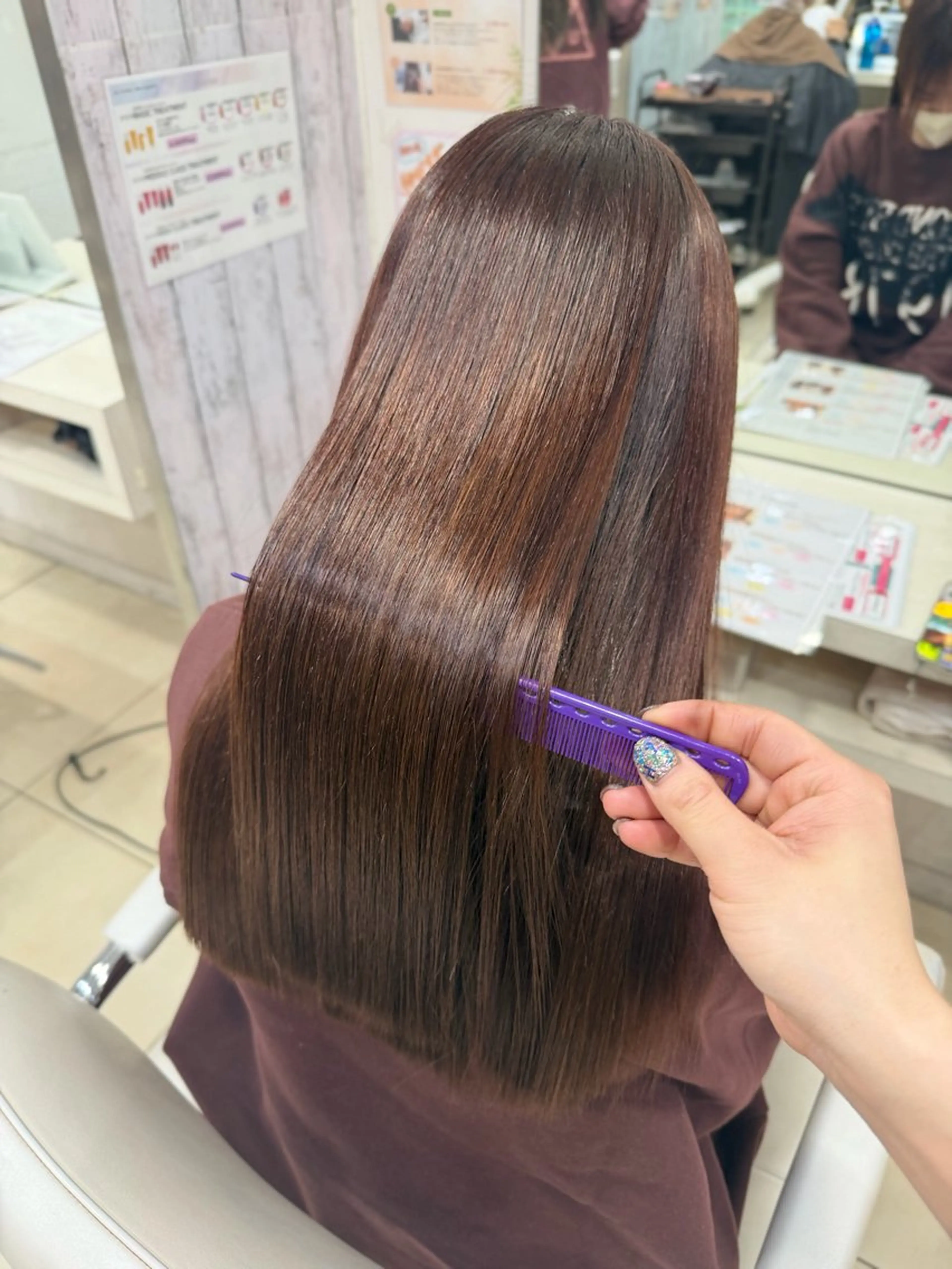ロング カラー ブラウンカラー ヘアカラー 🤎ベージュカラー/ 髪質改善/山岸🤎のヘアスタイル