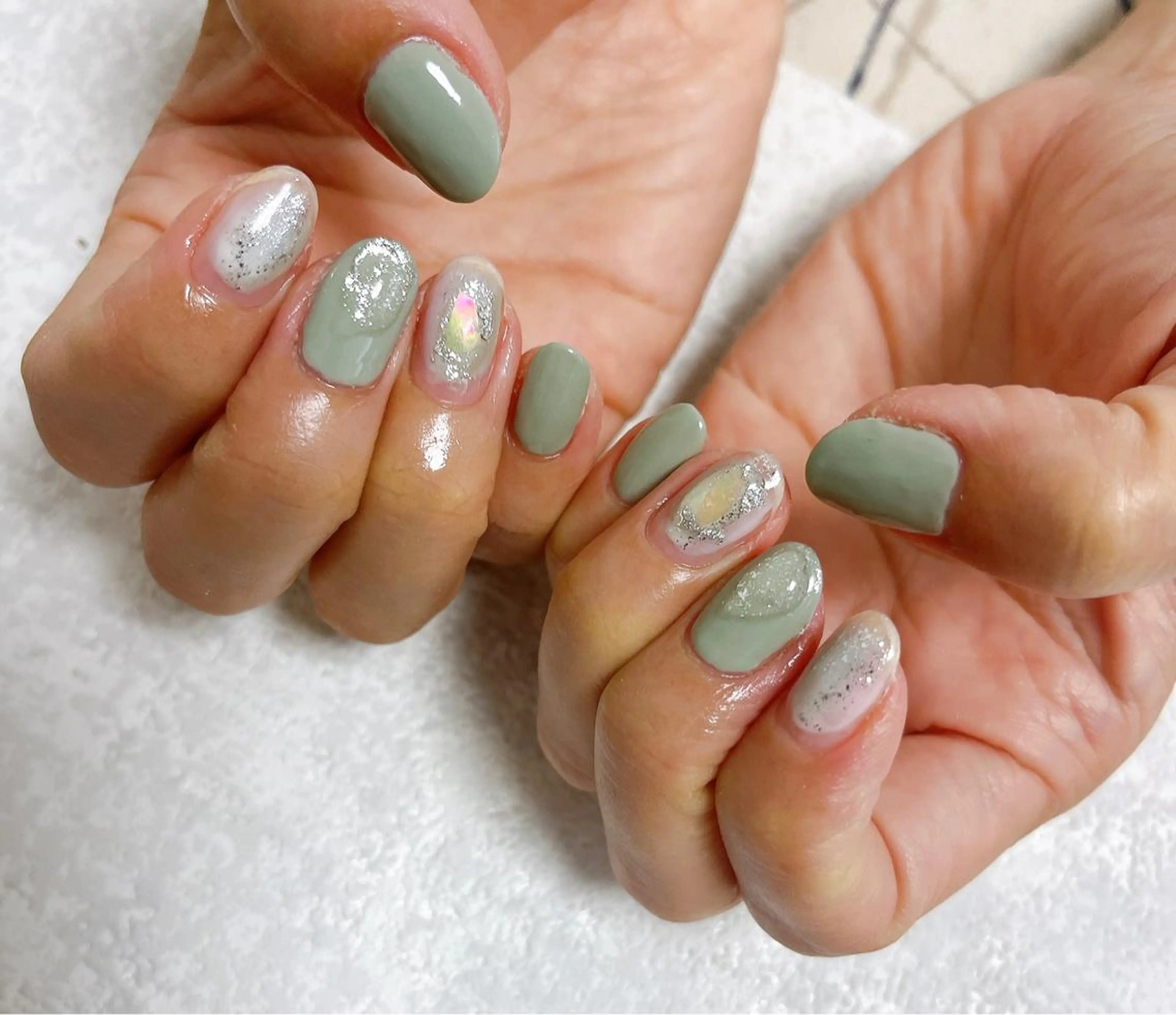 ネイル オーロラネイル フラワーネイル フットネイル フレンチネイル ジェルネイル ハンドネイル Mogu nail 二子玉川のネイルデザイン