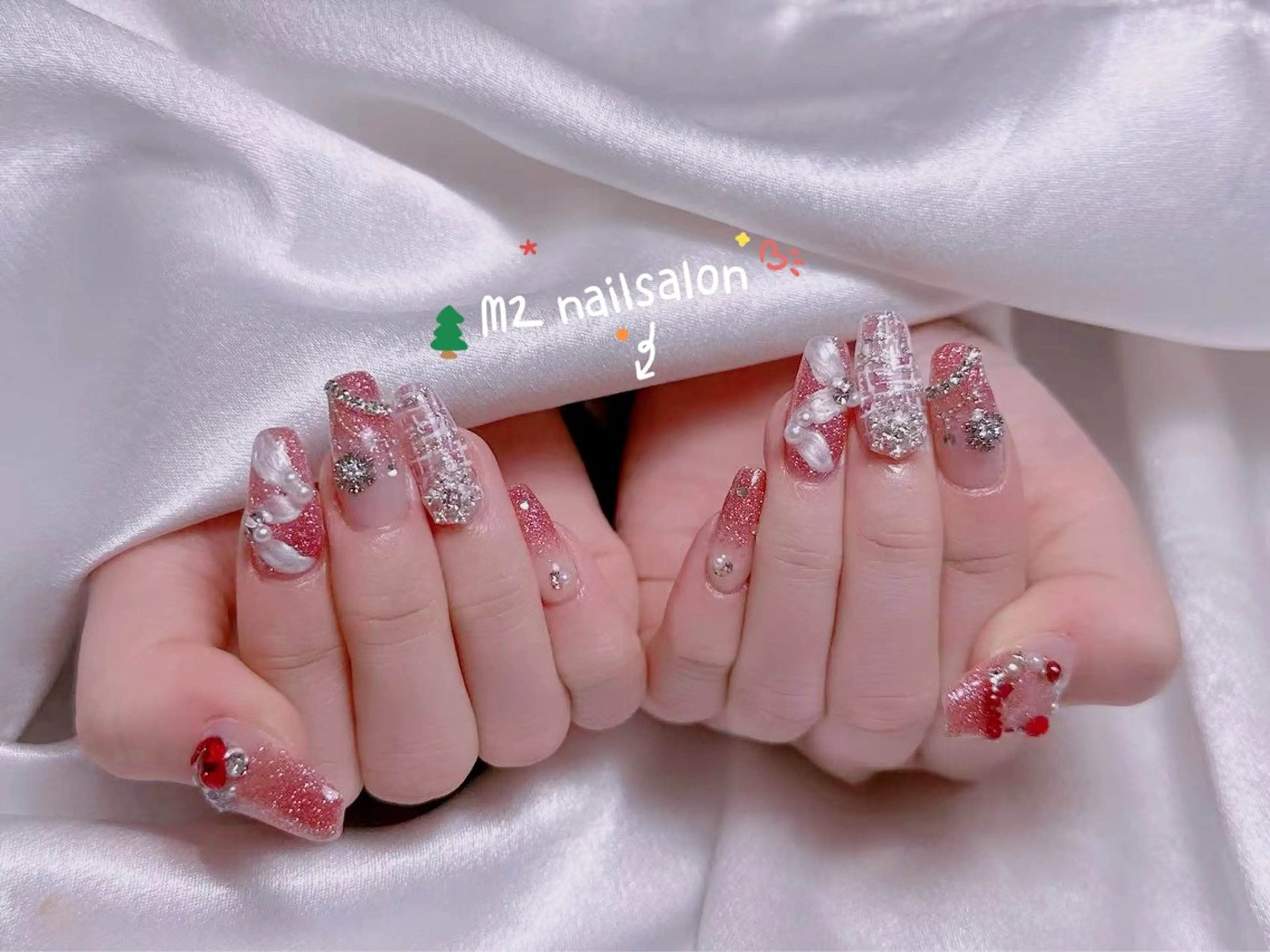 ネイル ジェルネイル 韓国ネイル マグネットネイル パラジェル ワンホンネイル ハンドネイル 長さだし専門店 M2 rikaのネイルデザイン