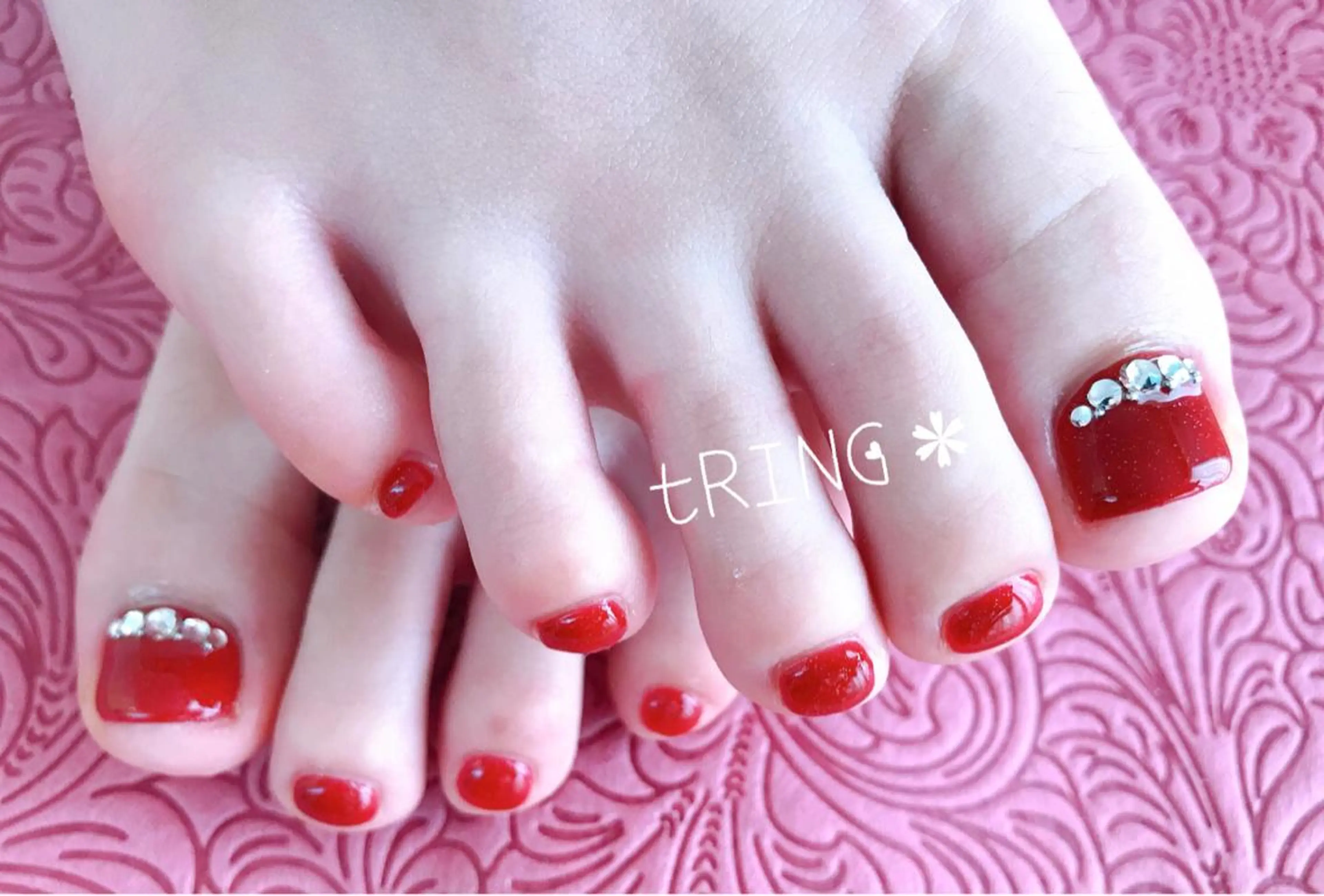 ネイル ストーンネイル フットネイル tRING＊ しいの木台のネイルデザイン