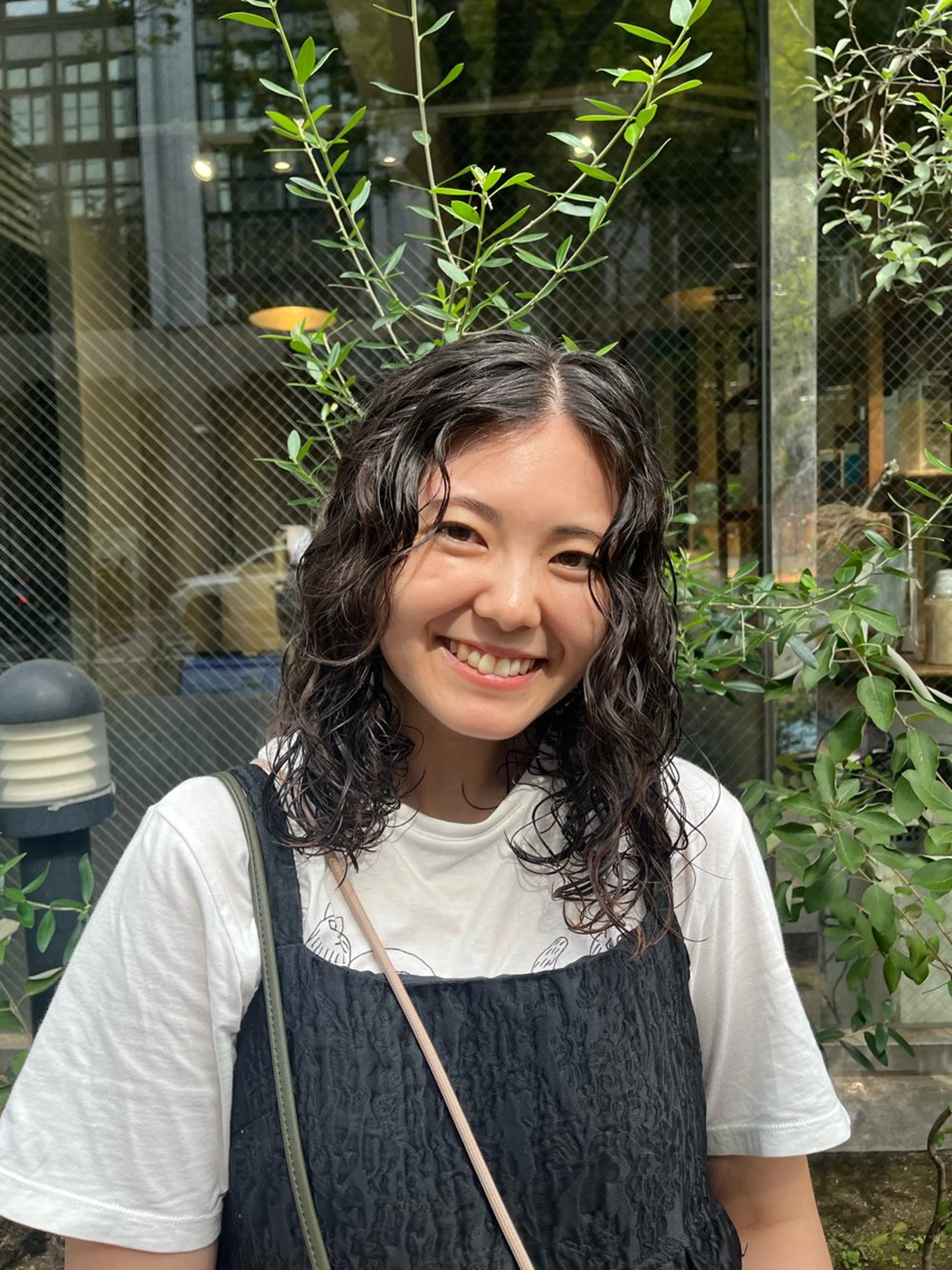 ミディアム パーマ ミディアムパーマ えんぐちとも／透明感 カラー／博多ボブのヘアスタイル