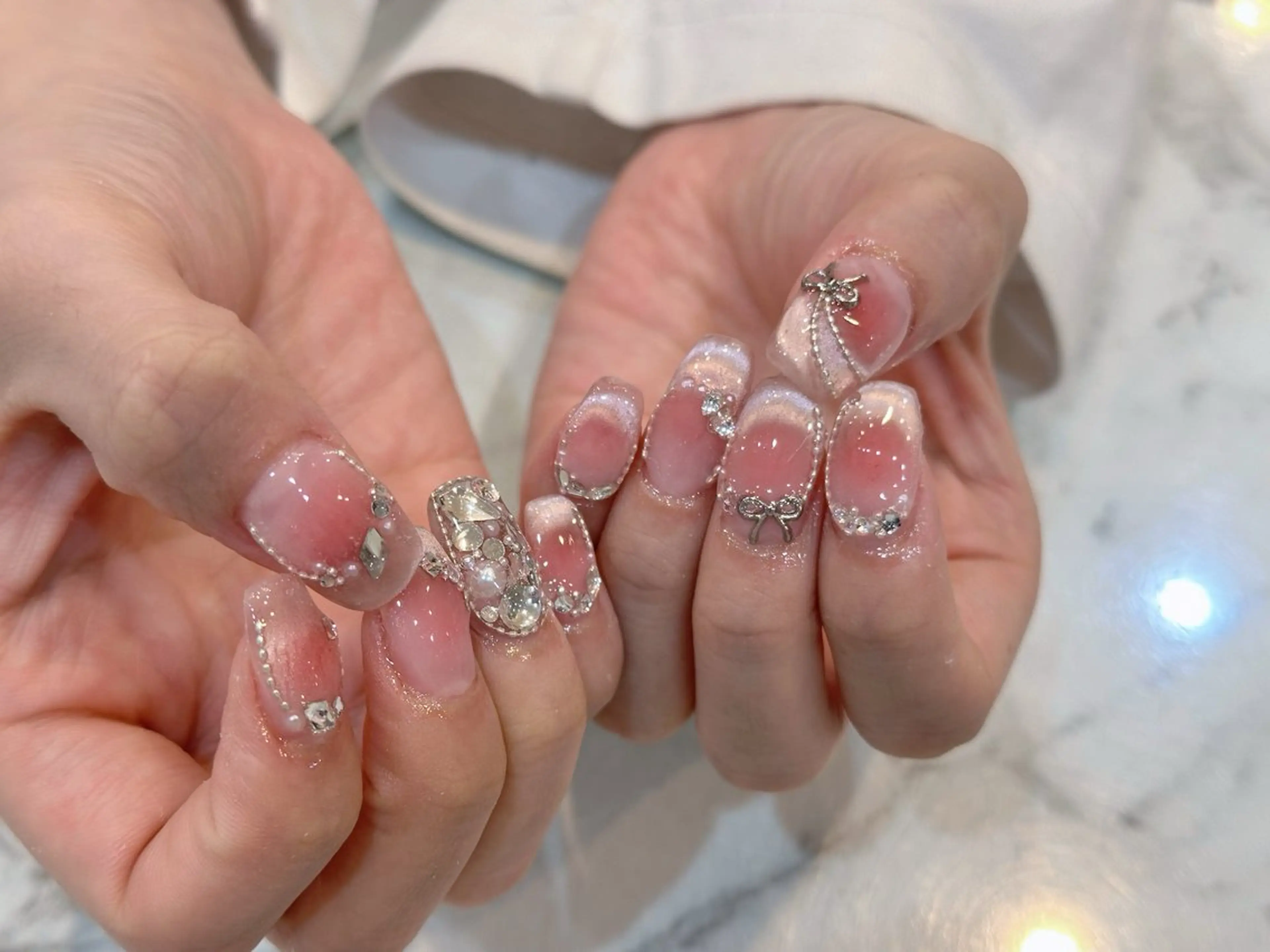 ネイル アートネイル フットネイル ジェルネイル ハート マグネットネイル Babarla Nailのネイルデザイン