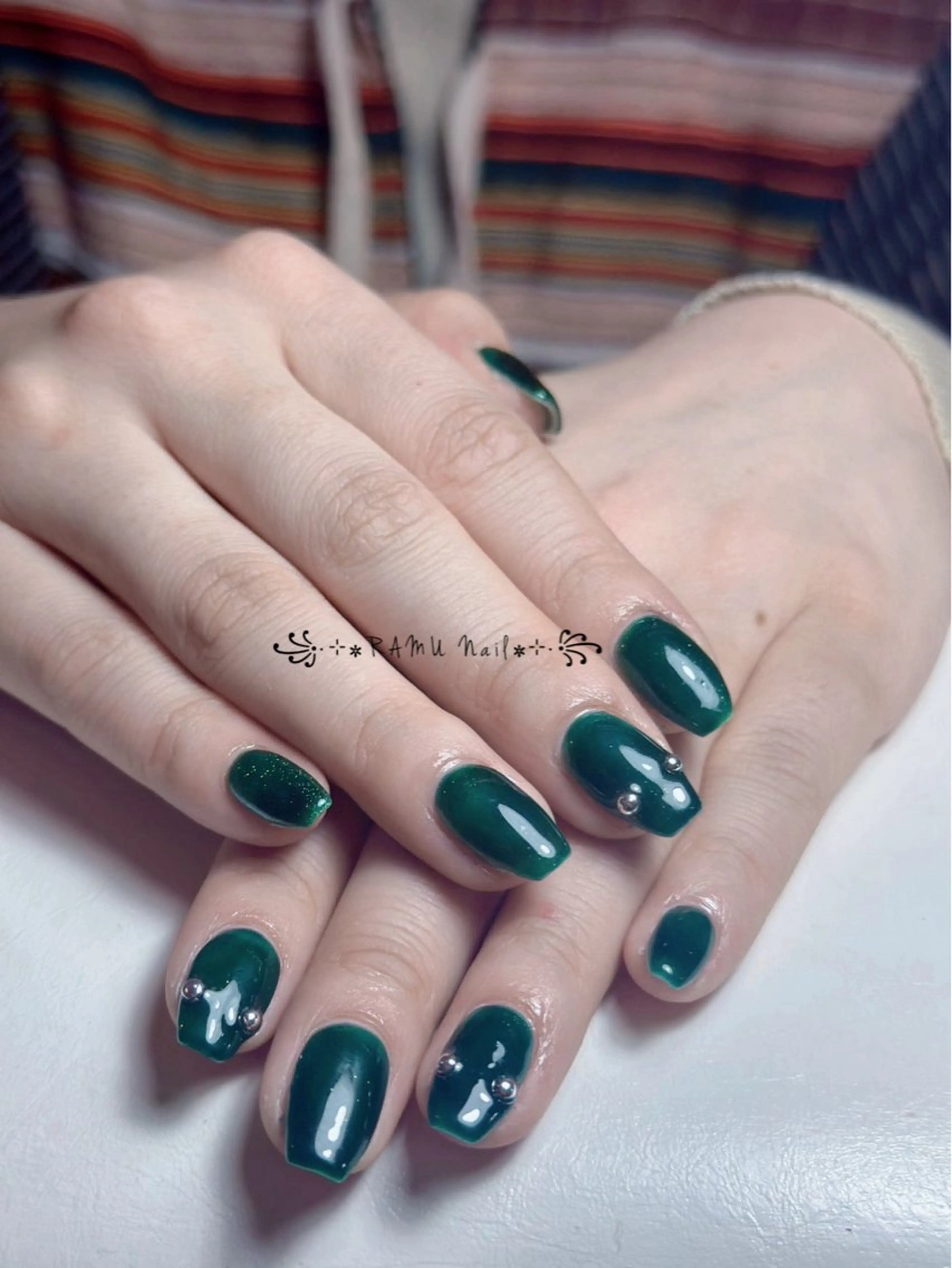 ネイル フレンチネイル 韓国ネイル シンプルネイル 冬ネイル ハンドネイル RAMU Nail 恵比寿店のネイルデザイン