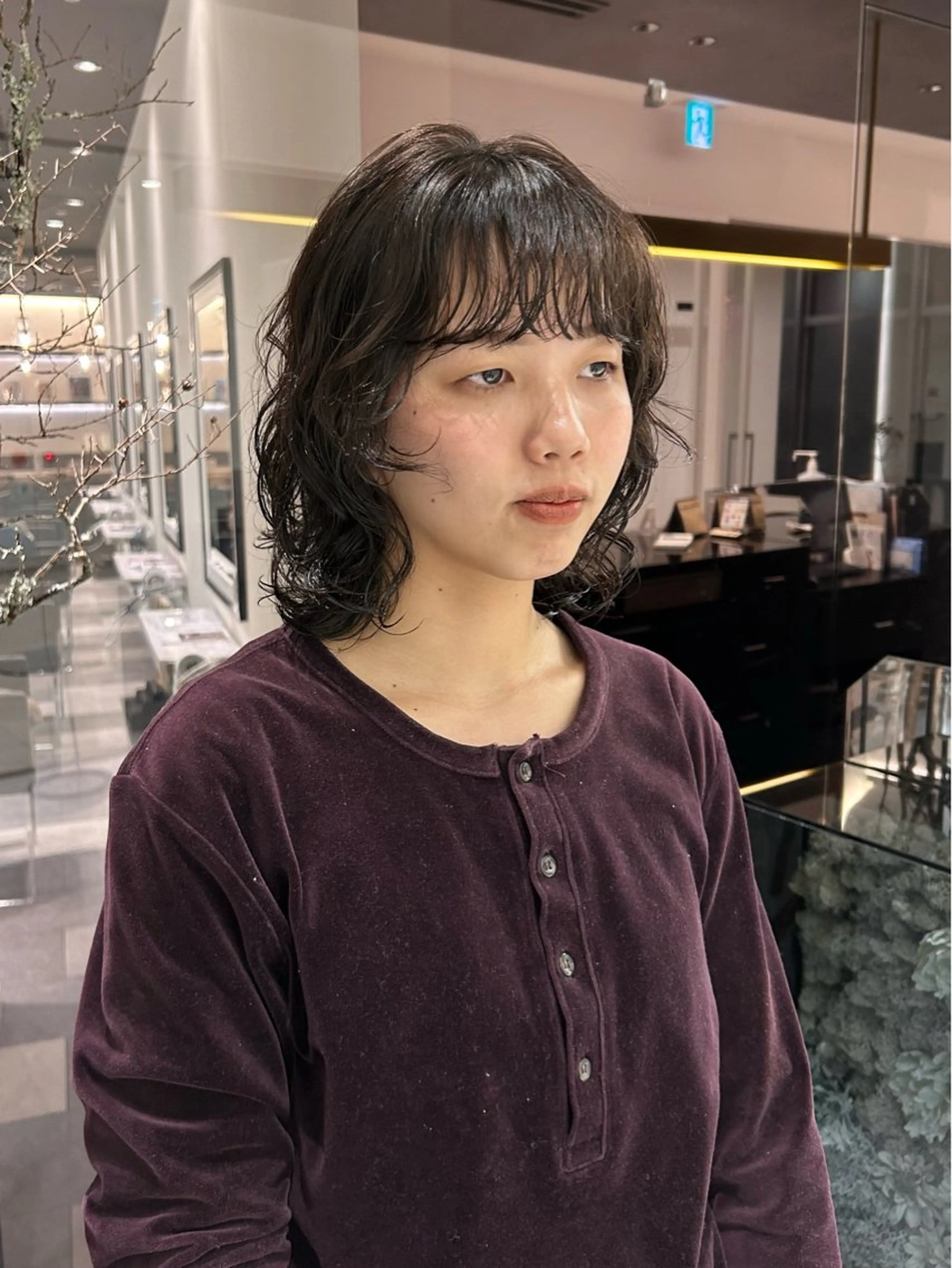 ミディアム パーマ 中原 優美のヘアスタイル