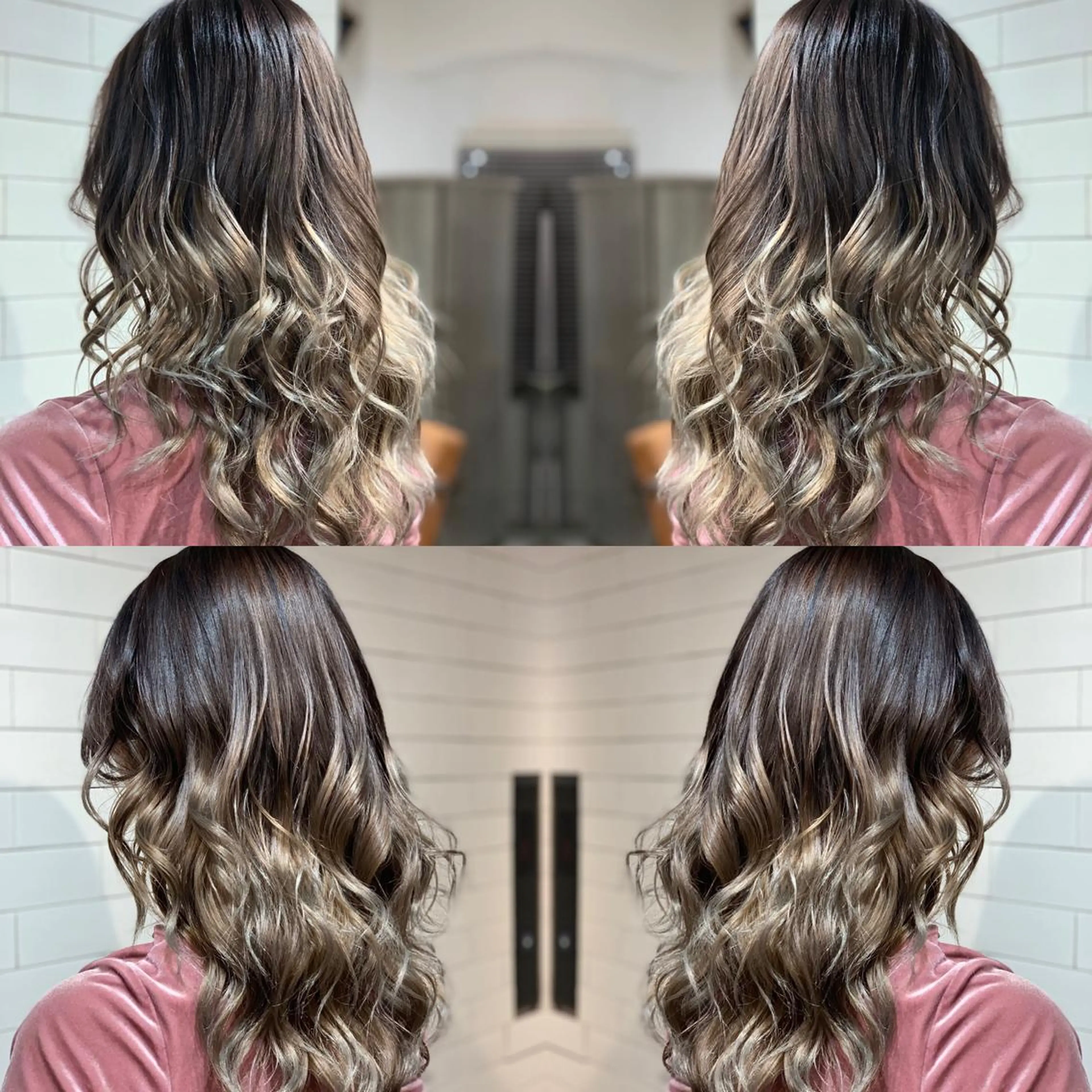 ミディアム カラー ヘアアレンジ 髪質改善×ハイトーン 中田啄也のヘアスタイル