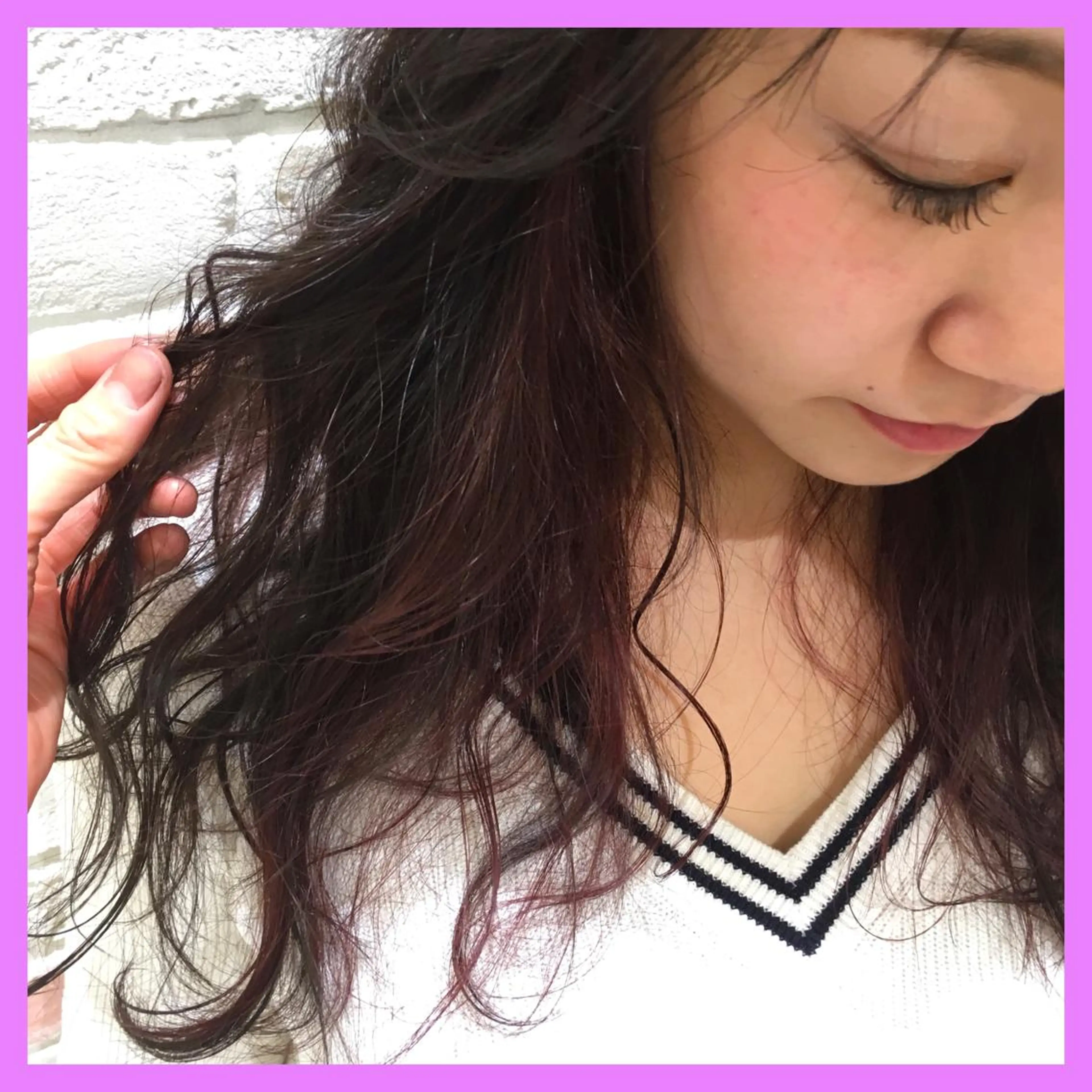 ロング カラー アッシュ ブリーチ ダークアッシュ インナーカラー ピンクカラー 推しヘア🎀 NATSUNEのヘアスタイル