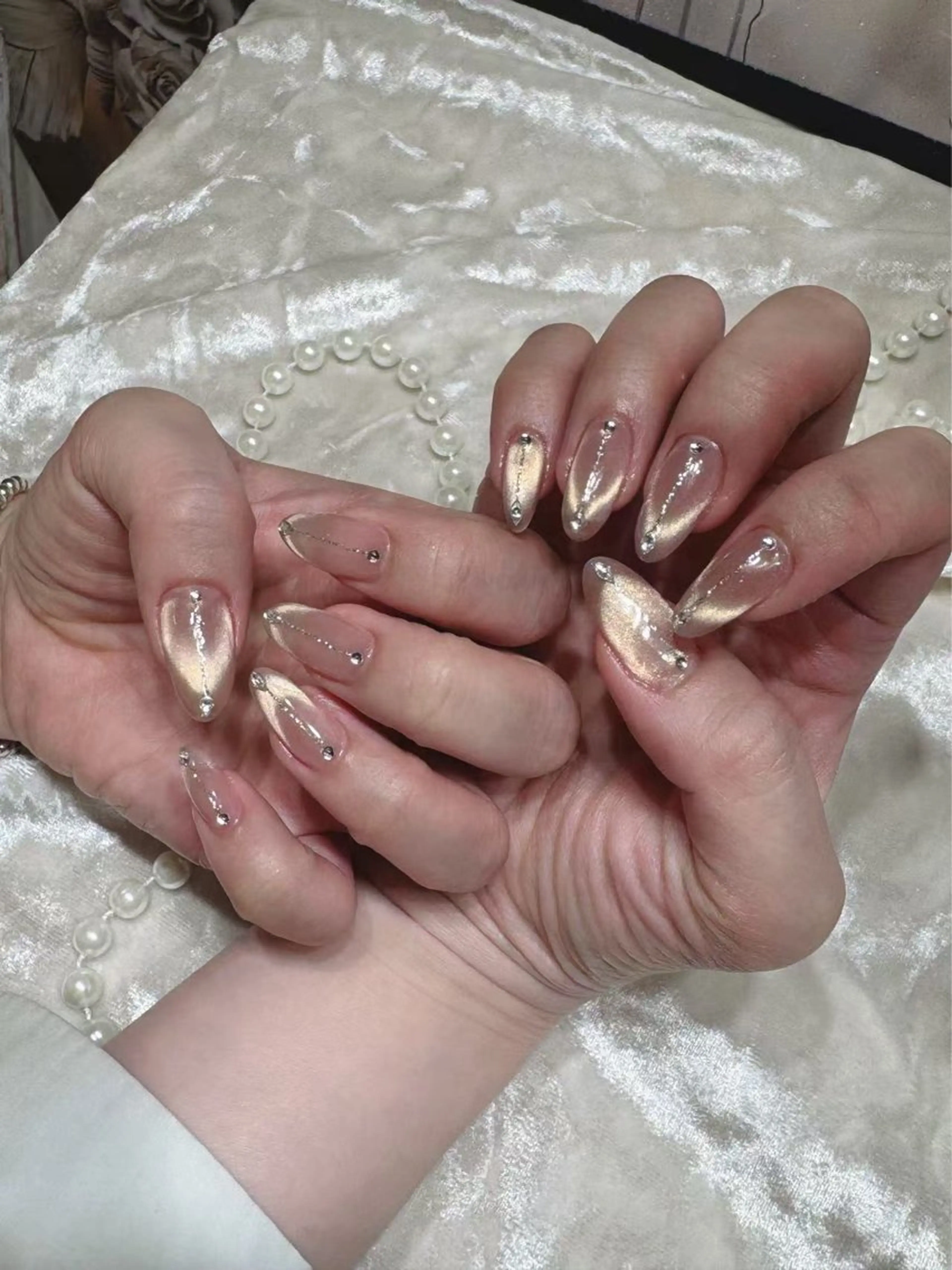 ネイル アートネイル フットネイル ジェルネイル ハート マグネットネイル Babarla Nailのネイルデザイン