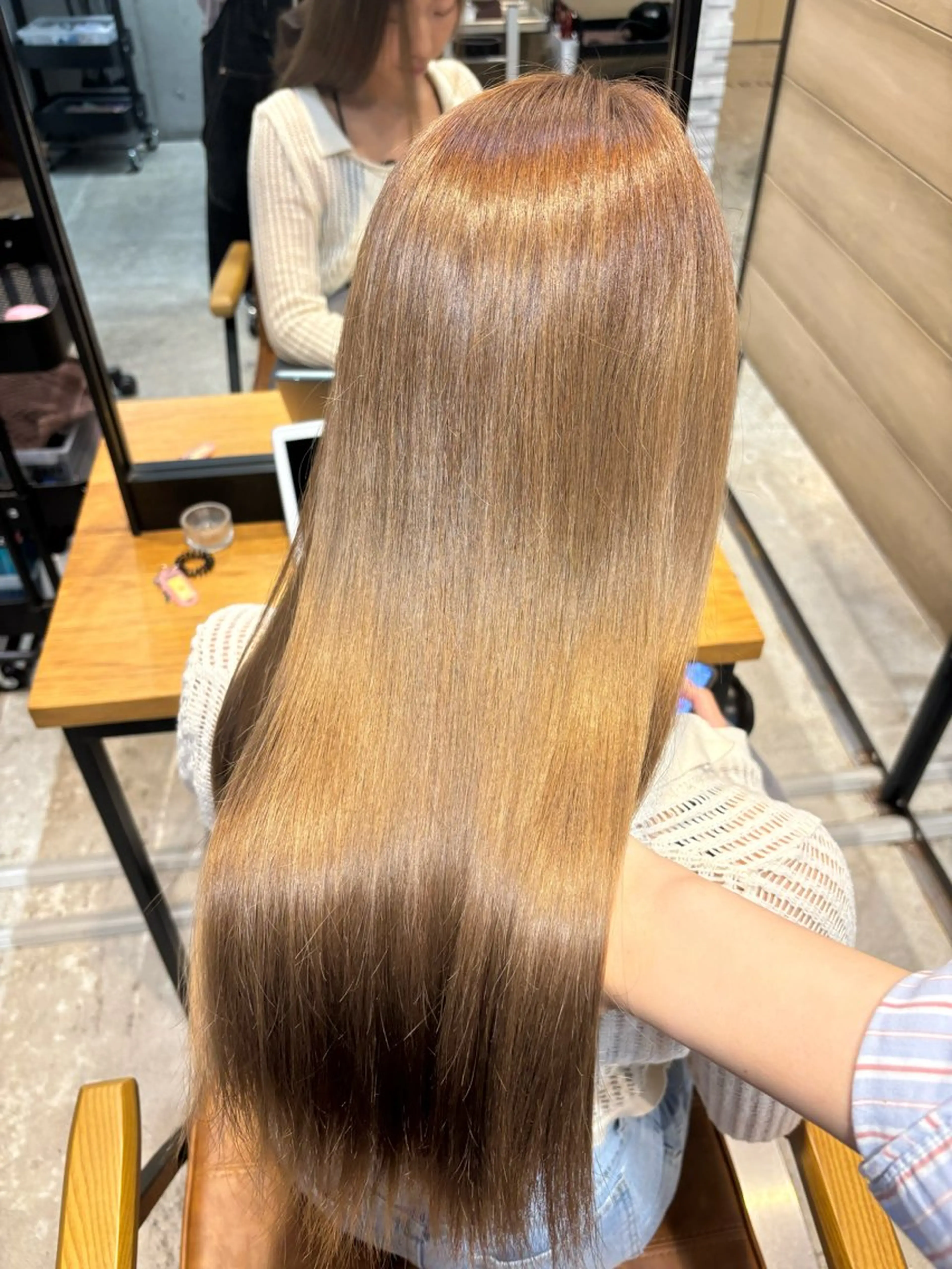 ロング カラー ヘアカラー トリートメント ヒマワリ/ 艶カラー/髪質改善のヘアスタイル