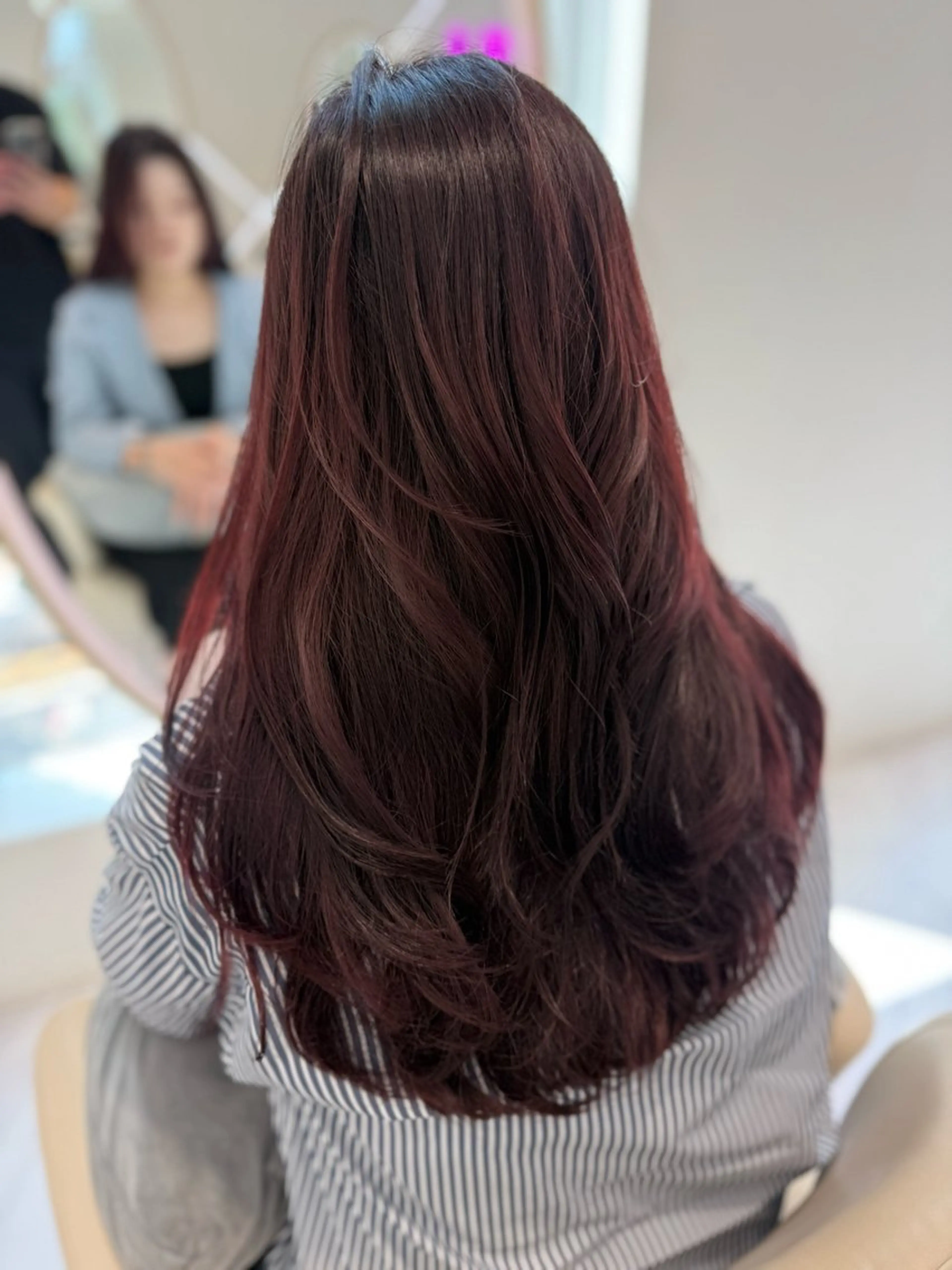 ロング カラー ボルドーカラー カット ヘアカラー トリートメント 🌟TOSHI/透明 感カラー/ショートのヘアスタイル