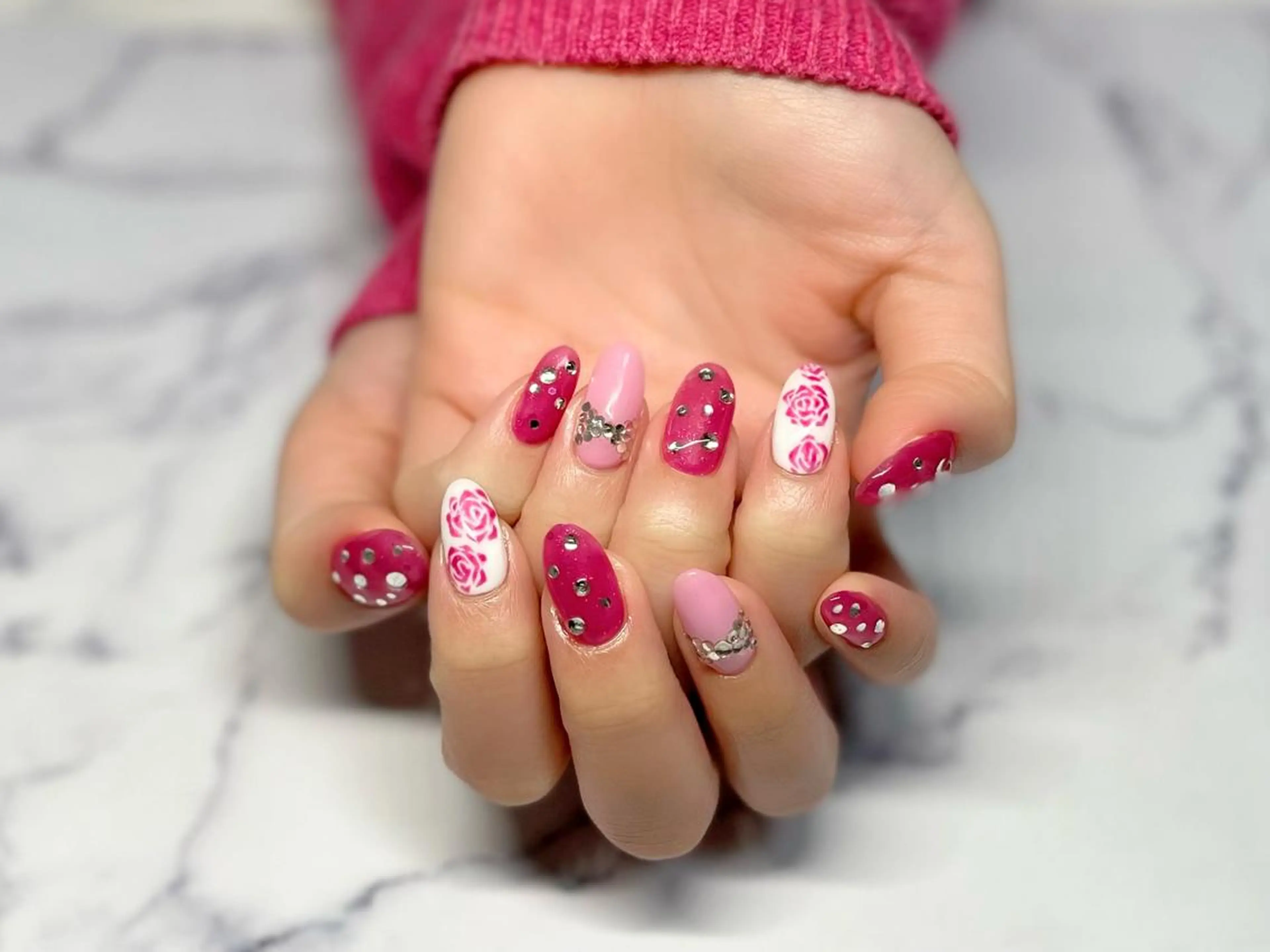 ネイル ピンク リボン ハンドネイル shonan_ kairiのネイルデザイン