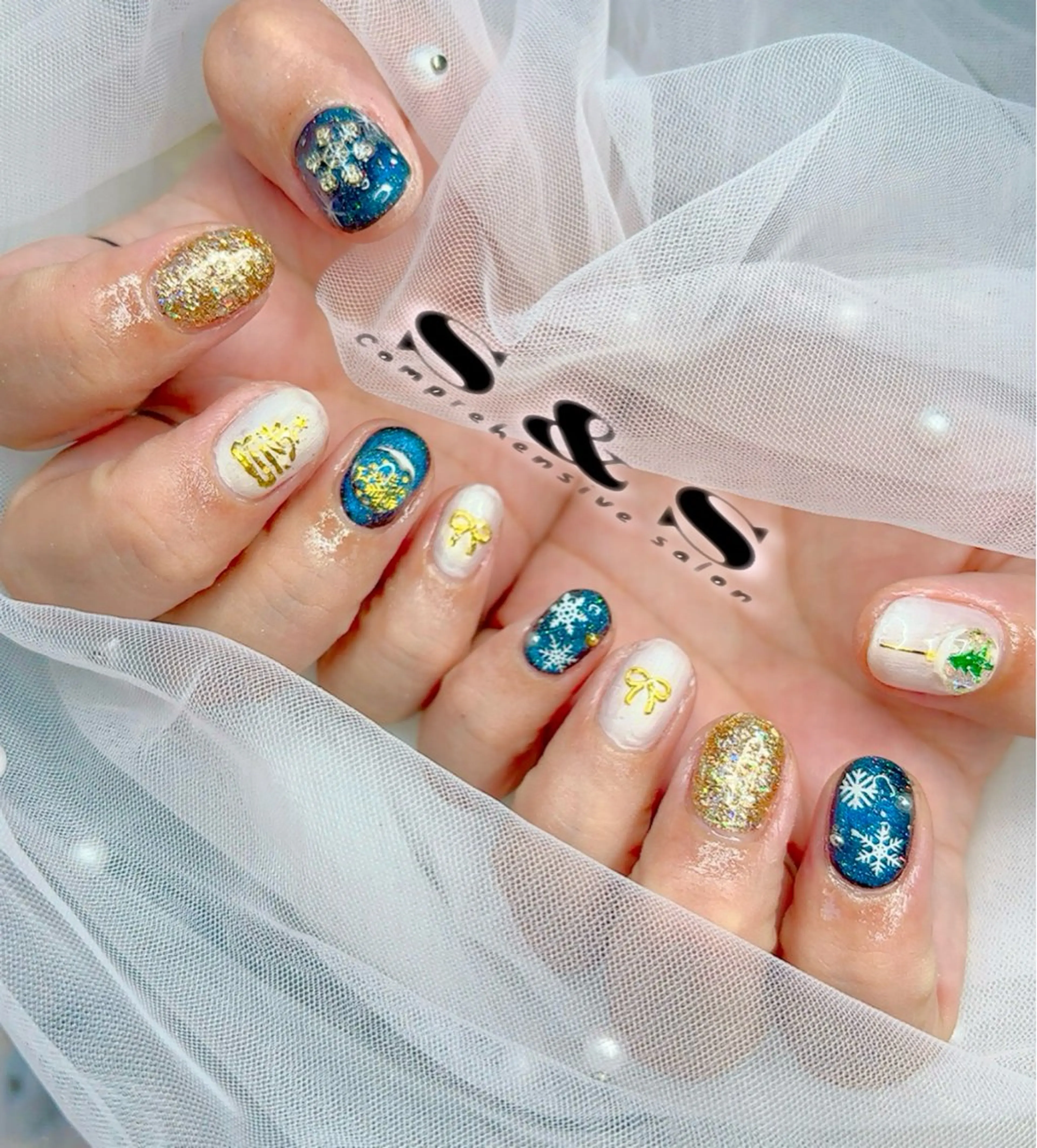 ネイル 長さ出し メンズネイル 持ち込み 冬ネイル S&S 村田小百合のネイルデザイン