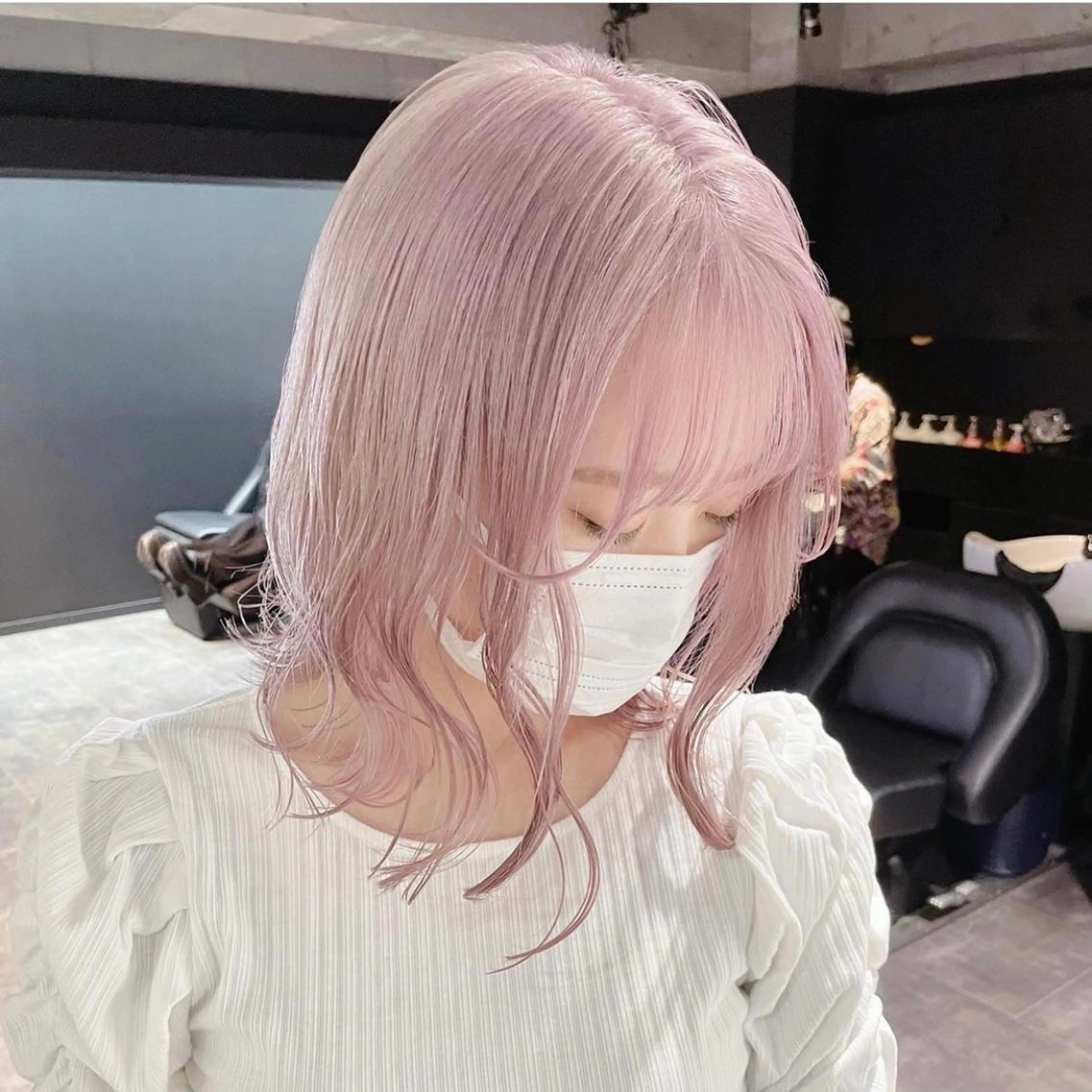 セミロング カラー ラベンダーカラー ヘアカラー トリートメント MiL所属・✨ハイトーン✨ 濱田知孝のヘアスタイル