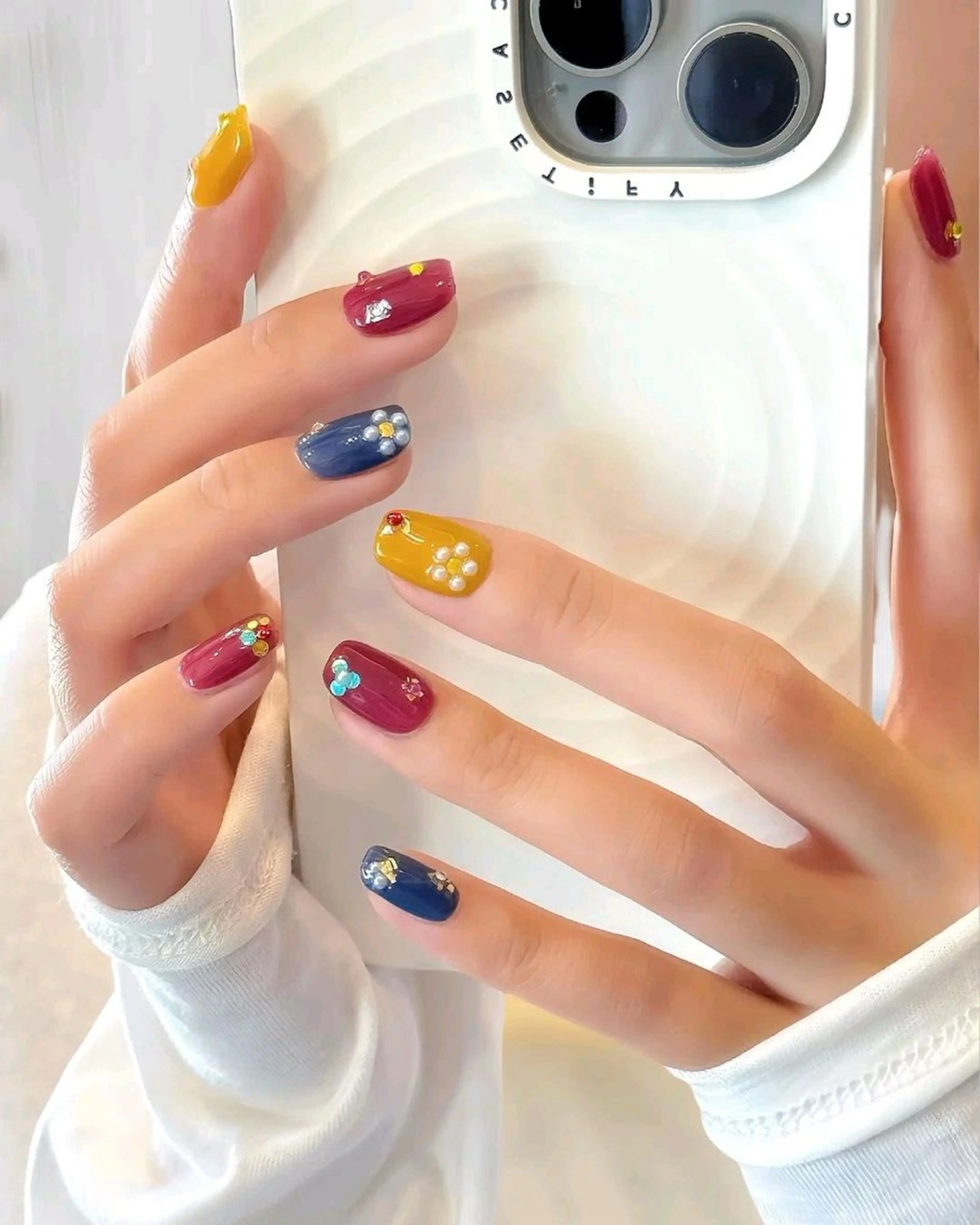 ネイル 韓国ネイル 持ち込み ニュアンスネイル ネイルチップ 冬ネイル RINN ANA.CHUOのネイルデザイン