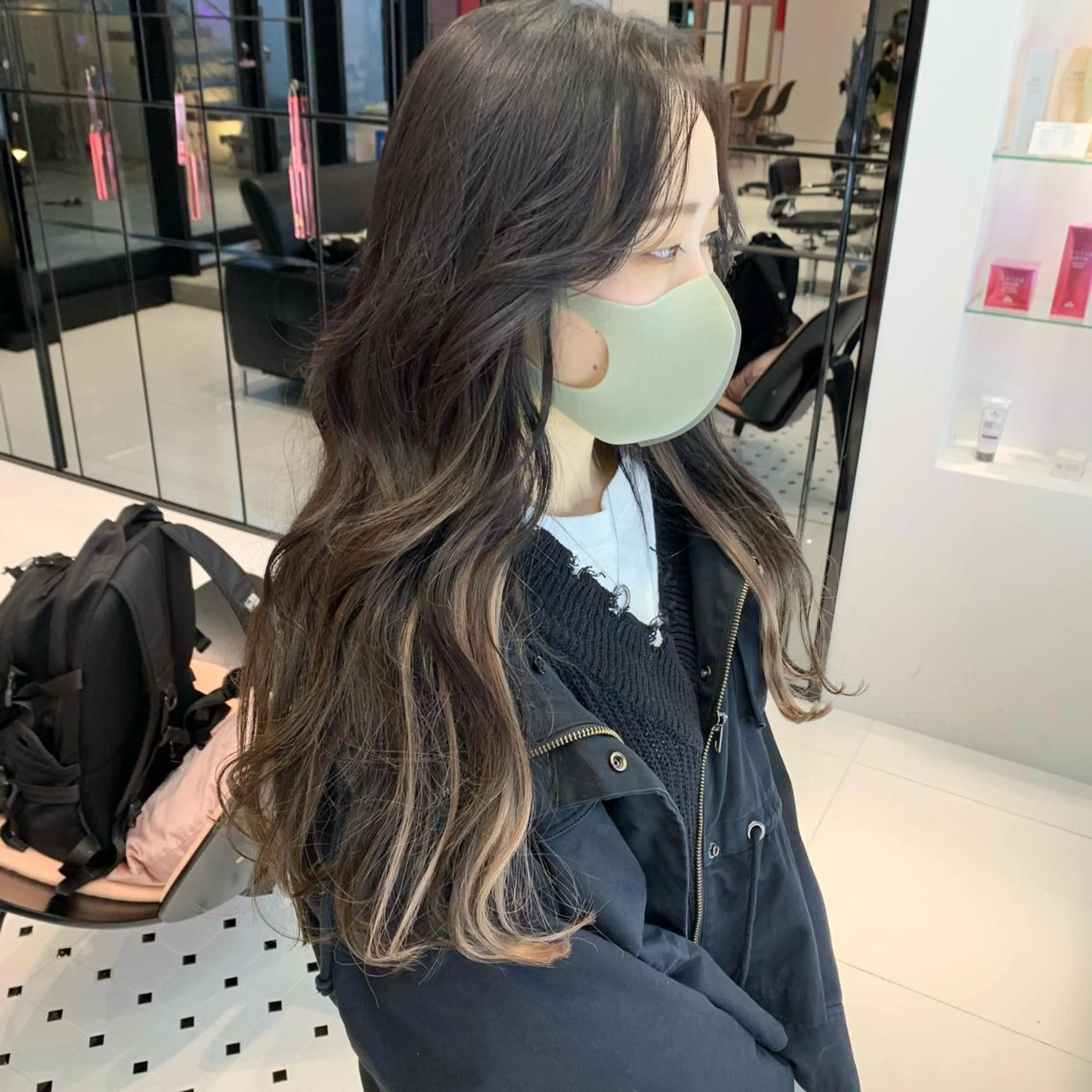 ロング シールエクステ エクステ ハッシュカット/ハイ トーン/MANAMIのヘアスタイル