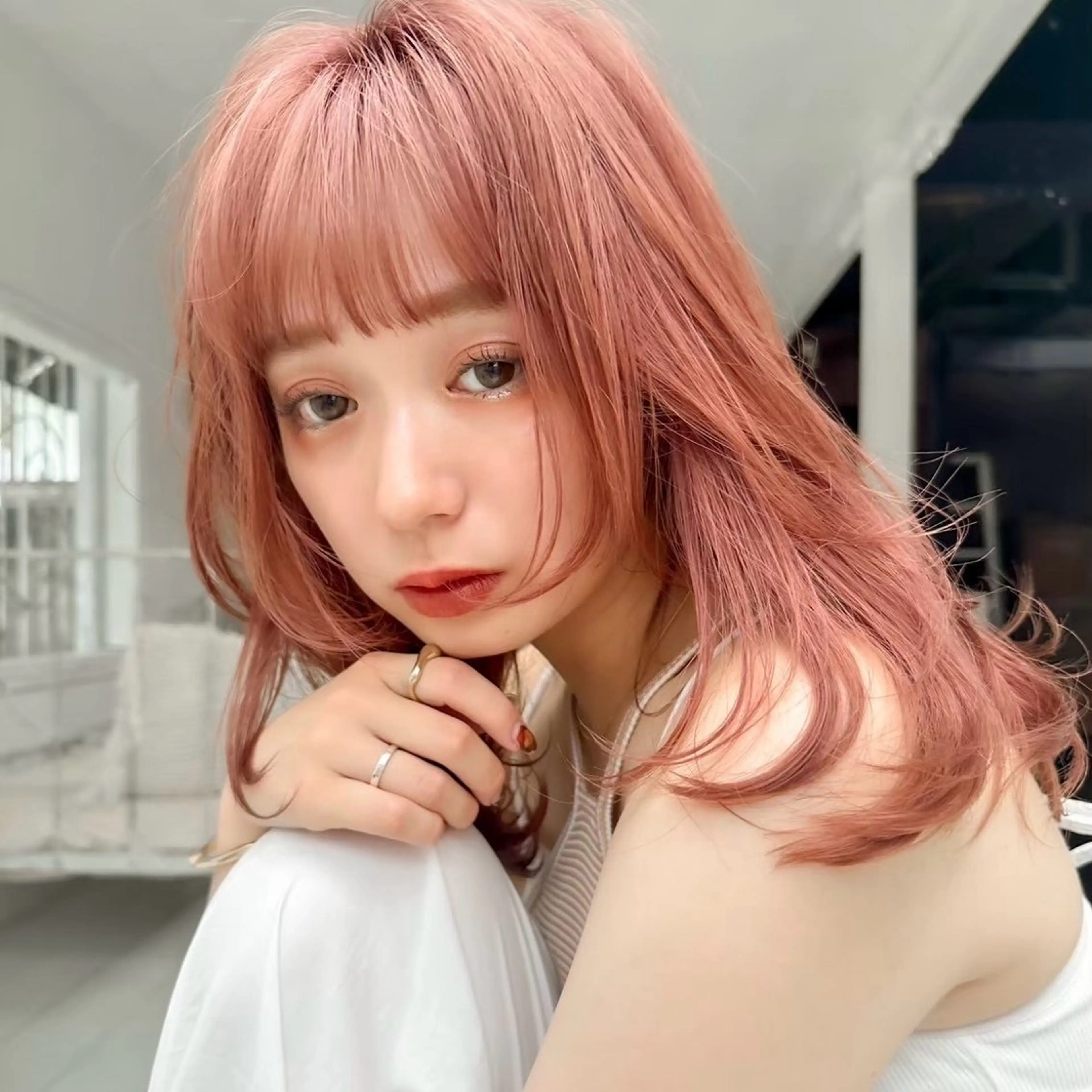 セミロング カラー カット ヘアカラー トリートメント Lond Loire 門前仲町駅 徒歩3分のヘアスタイル