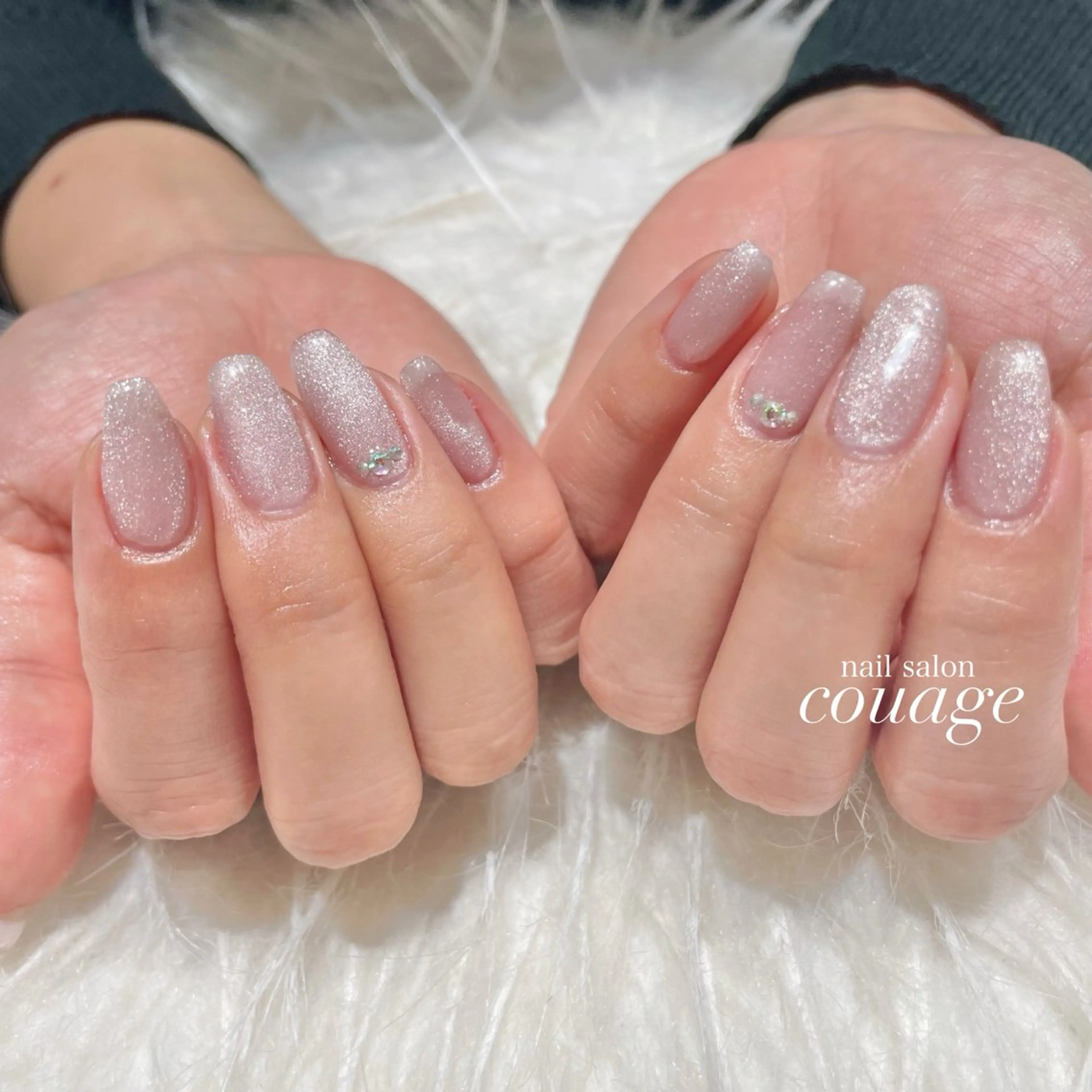 ネイル キラキラネイル マグネットネイル ハンドネイル ネイルサロンcourage所属・ネイルサロン courageのネイルデザイン