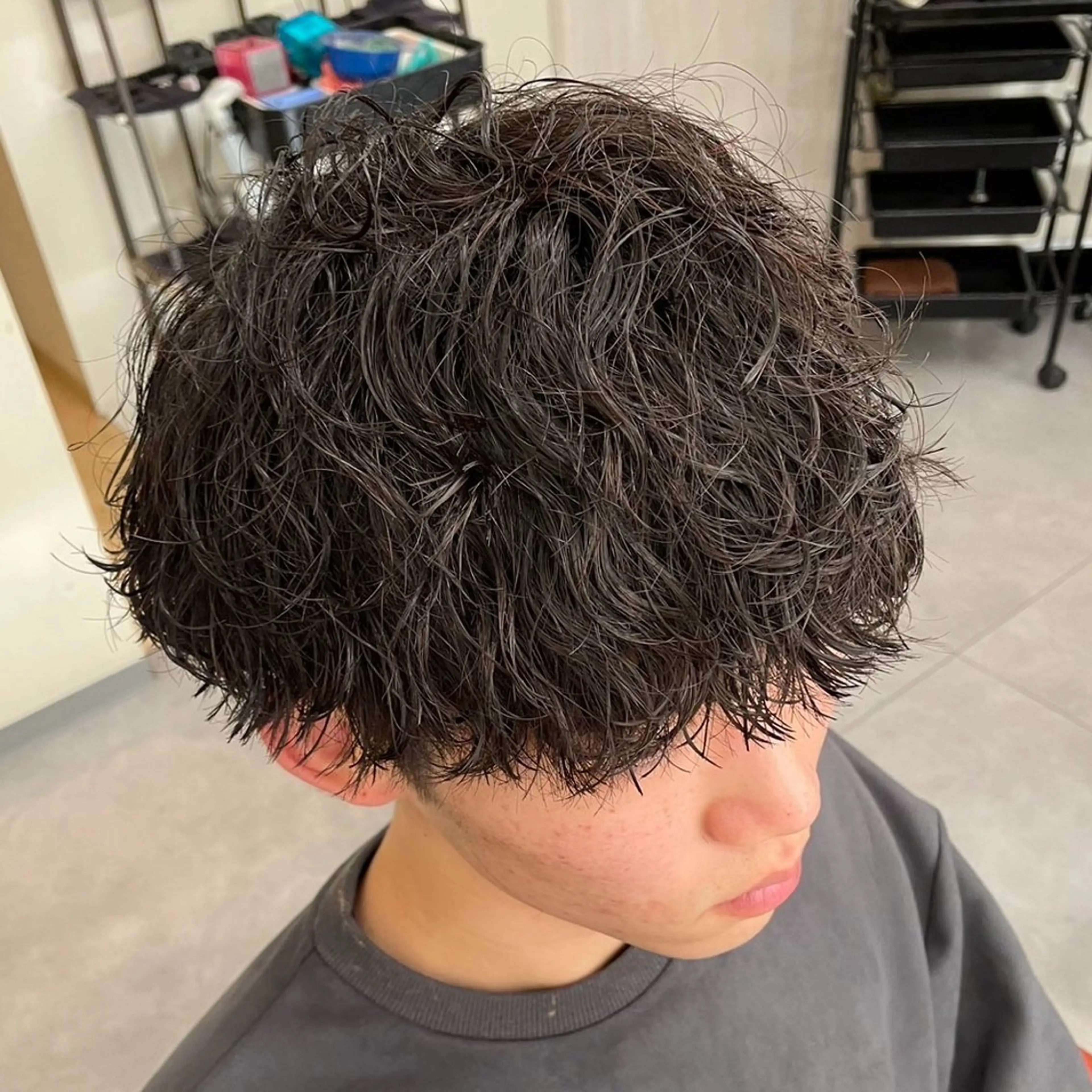 パーマ ヘアアレンジ メンズ カット パーマ 梅田/ツイスパ /短髪/田中崇奨のヘアスタイル