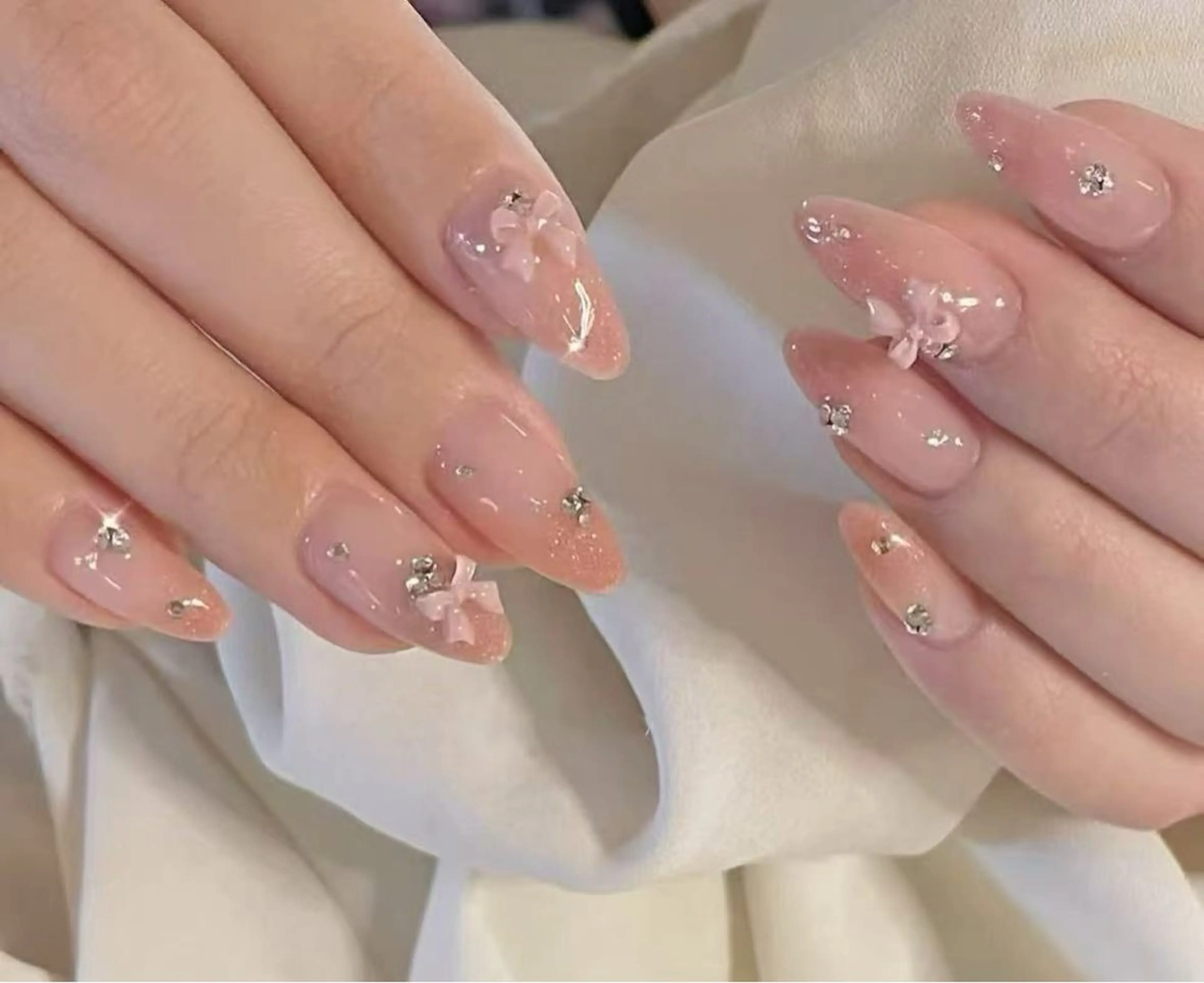 ネイル フラワーネイル フレンチネイル ジェルネイル ガラスフレンチ ハート ハンドネイル 相沢 さやかのネイルデザイン