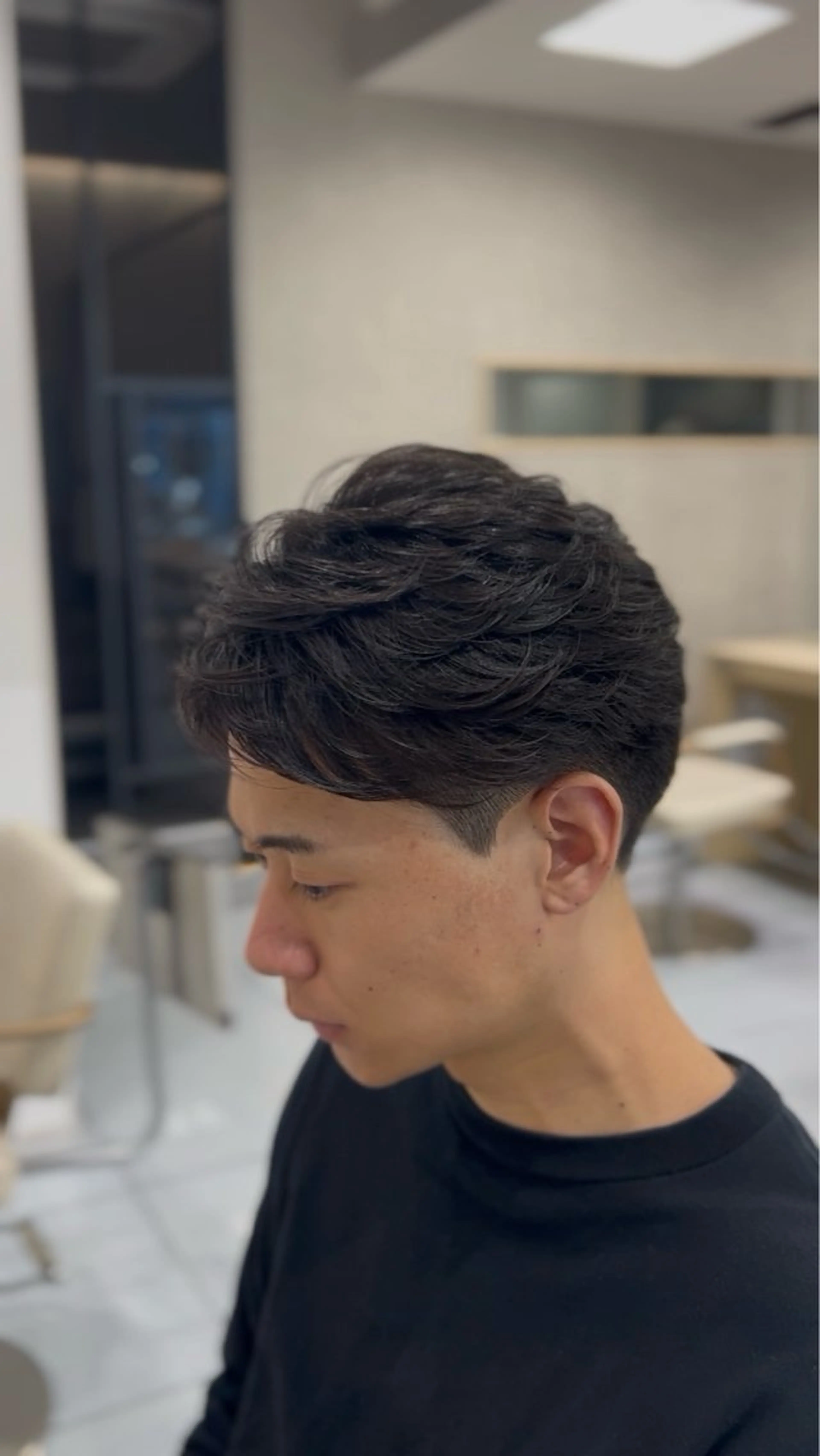 ショート パーマ メンズ ビジネス メンズ就活ヘア メンズパーマ 刈り上げ 就活ヘア カット パーマ トリートメント 🔮メンズ縮毛矯正 毛流れパーマ💎竹永のヘアスタイル