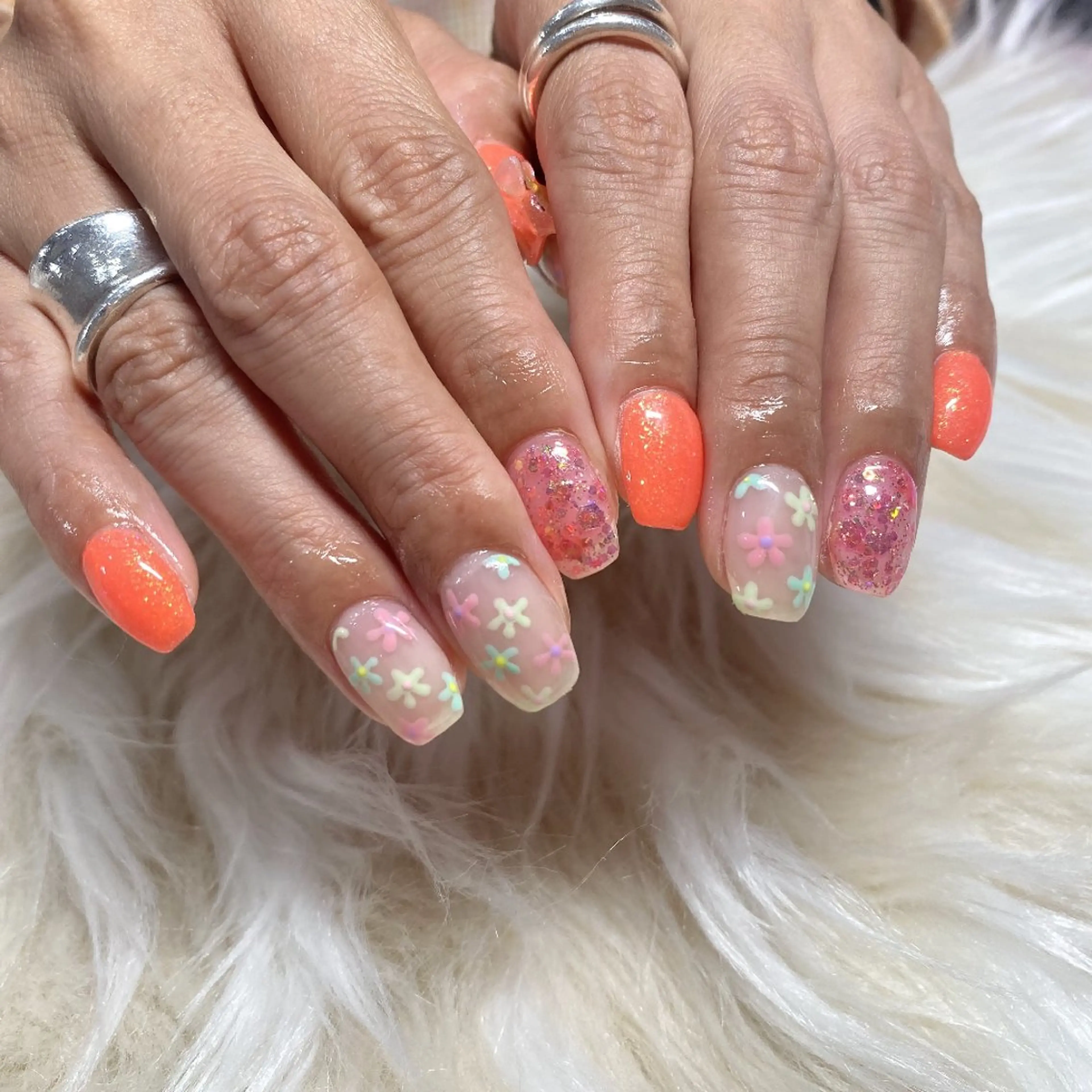 ネイル アートネイル 韓国ネイル マグネットネイル 夏ネイル ワンホンネイル ハンドネイル BelireMaa Nail&eyeのネイルデザイン