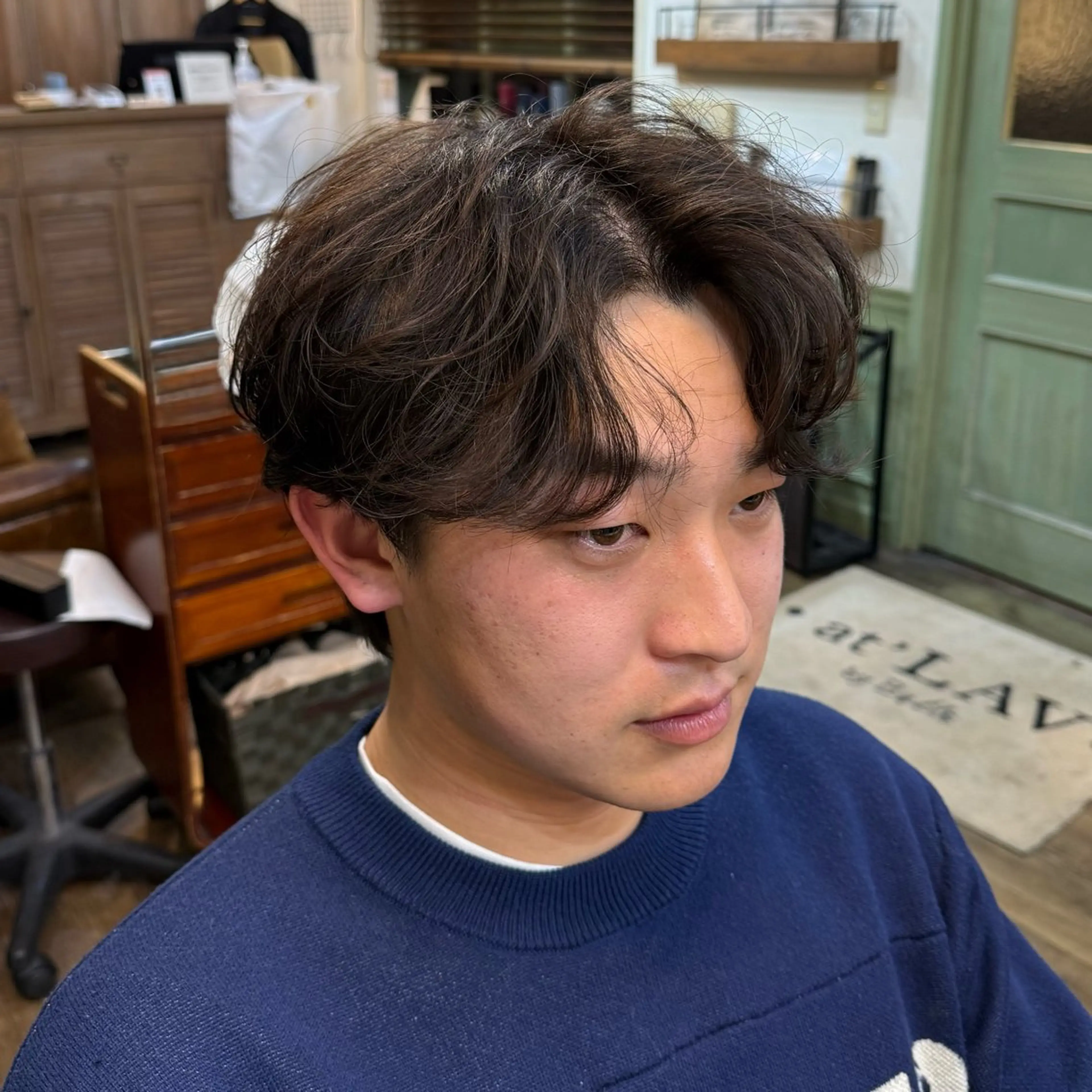 パーマ カット パーマ メンズパーマ✨️/ 縮毛カラー🫧あきはのヘアスタイル