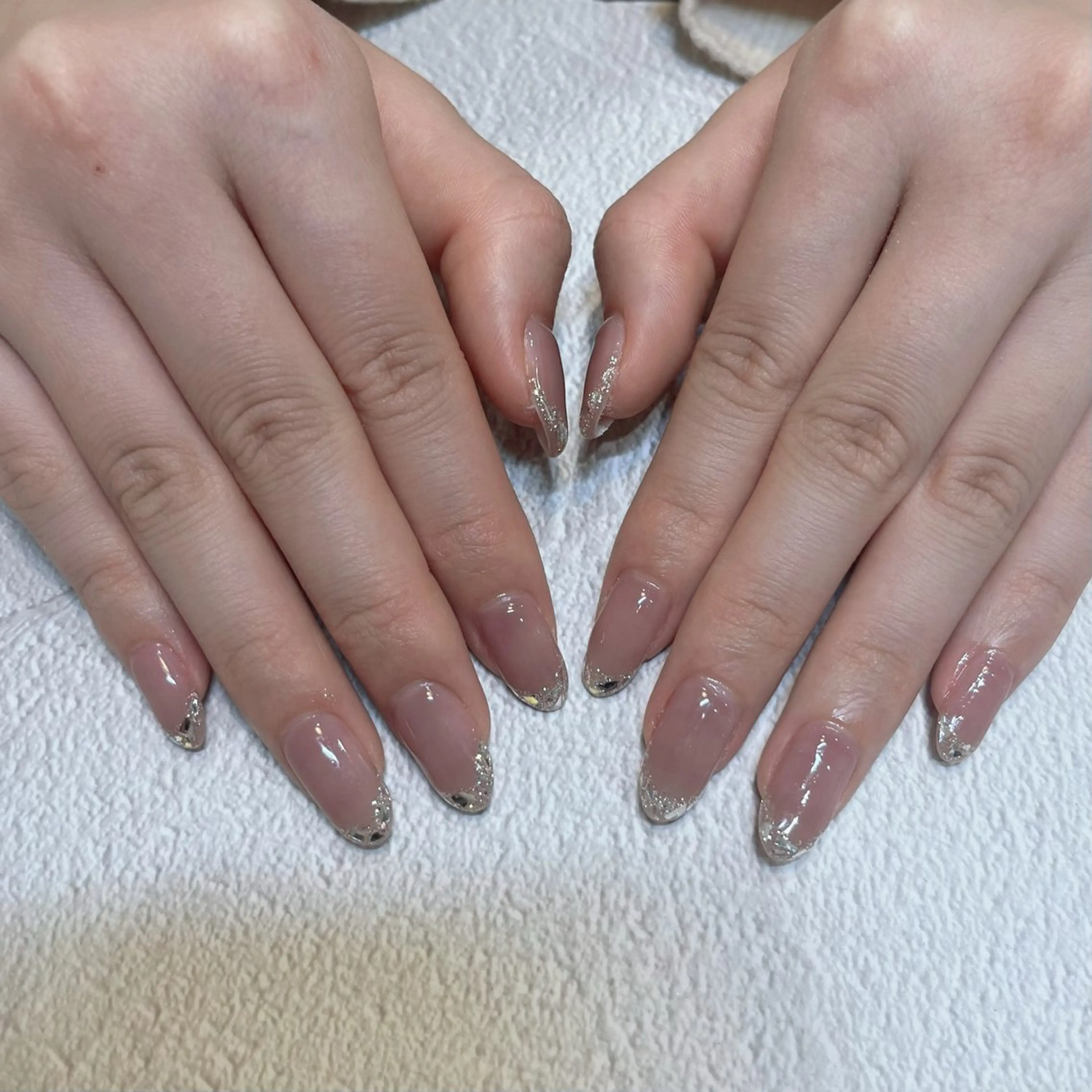 ネイル フレンチネイル ガラスフレンチ REMIA上大岡所属・REMIA 🤍 nakaneのネイルデザイン