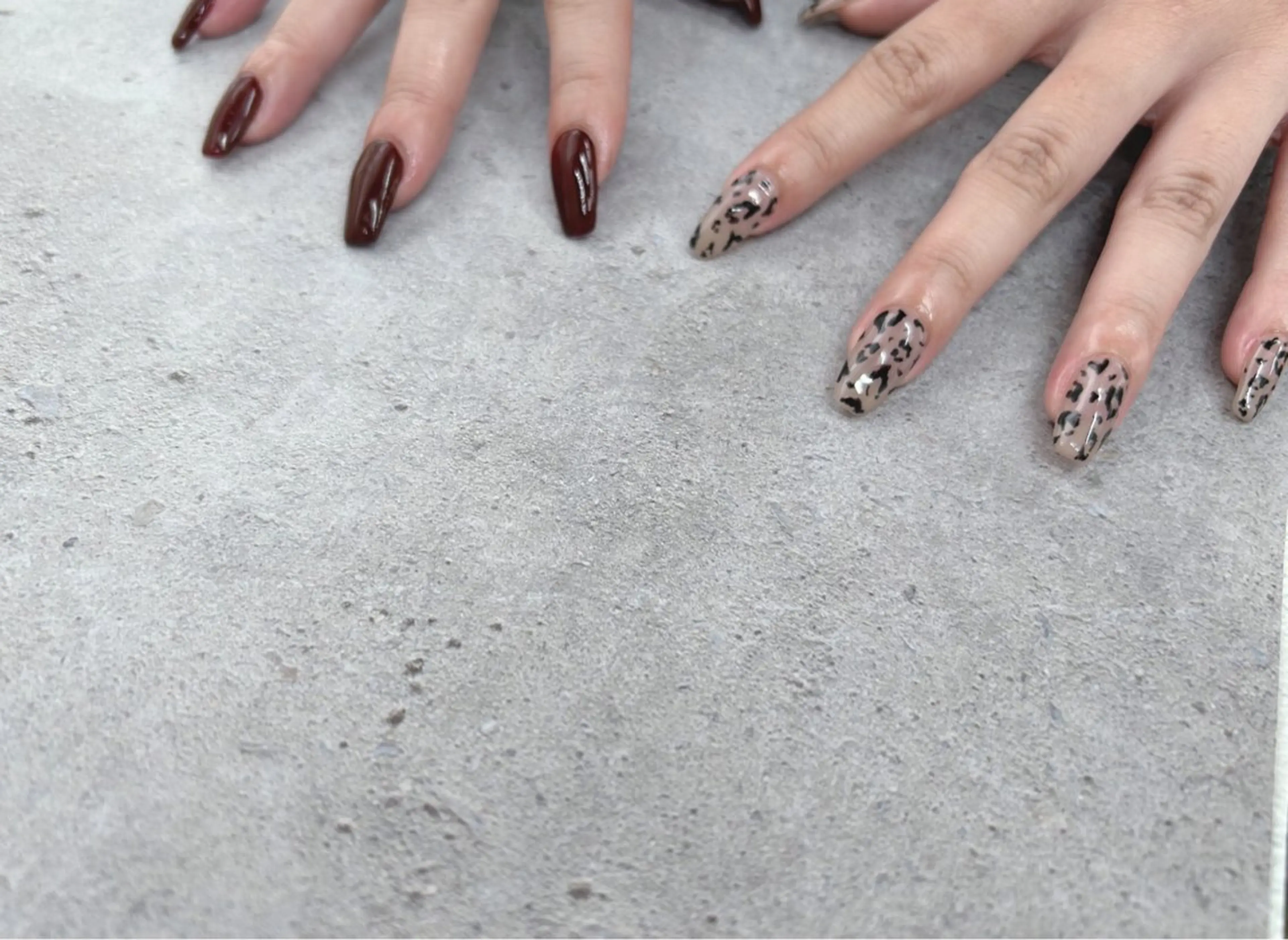 ネイル アニマル柄 ボルドー ハンドネイル Nail Salon agré所属・agré ネイルサロン　アグレのネイルデザイン