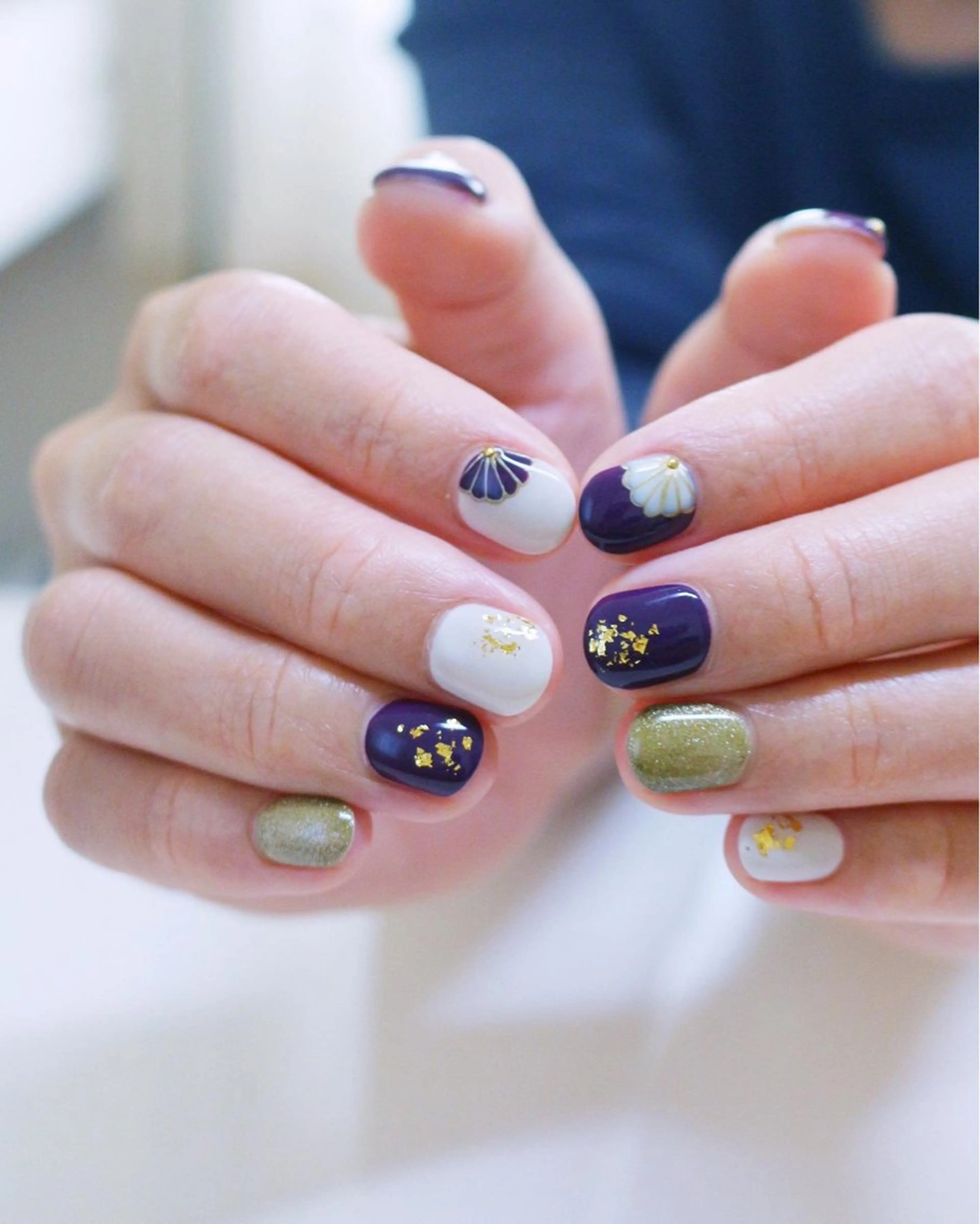 ネイル パープル ハンドネイル Baku Nailsのネイルデザイン