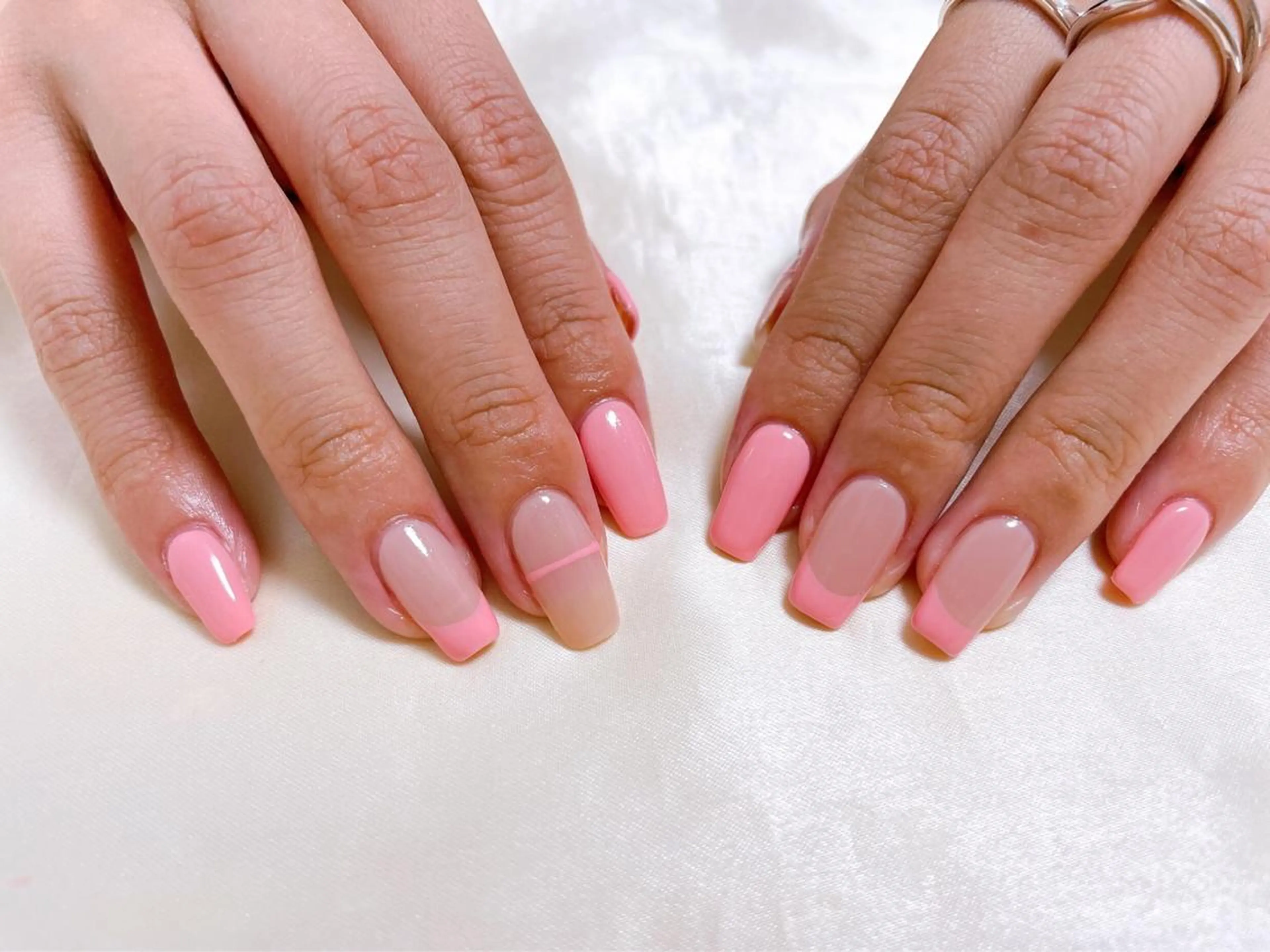 ネイル ピンク シンプルネイル ハンドネイル kiki nail 二子玉川のネイルデザイン