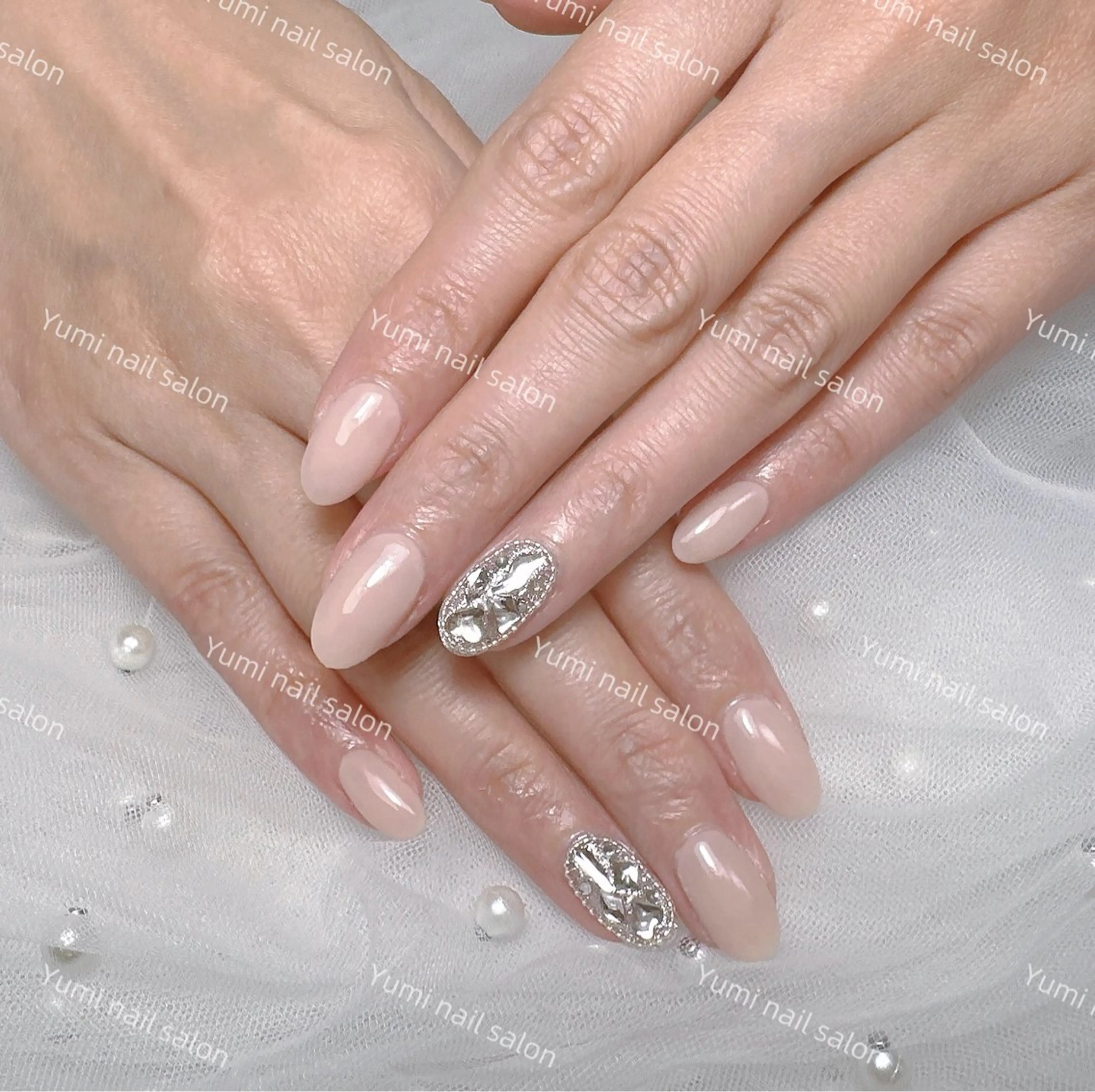 ネイル shineジェル& チップ長さだしのネイルデザイン