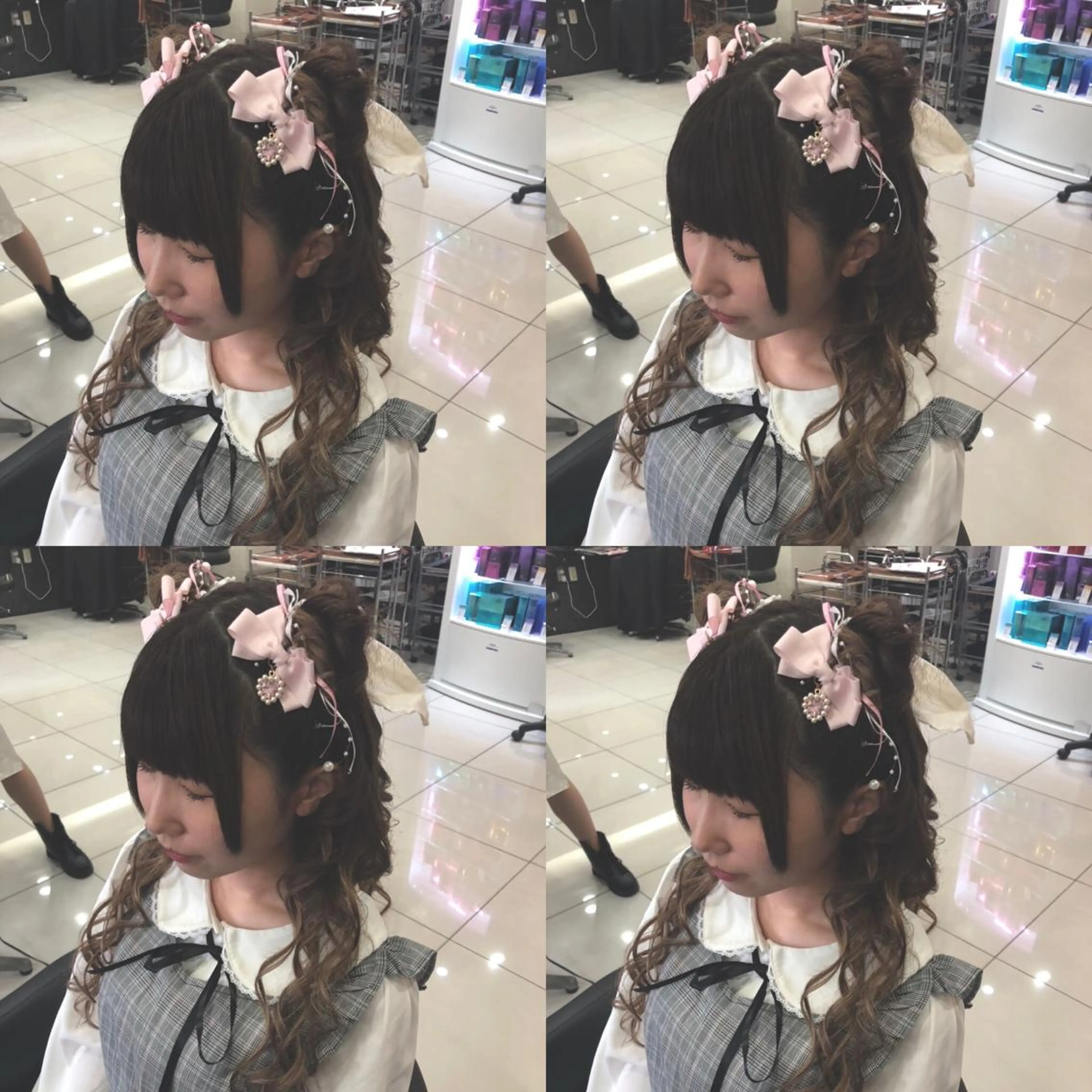 ロング カラー ヘアアレンジ お団子ヘア ヘアセット 🌷MAYU 🌷のヘアスタイル