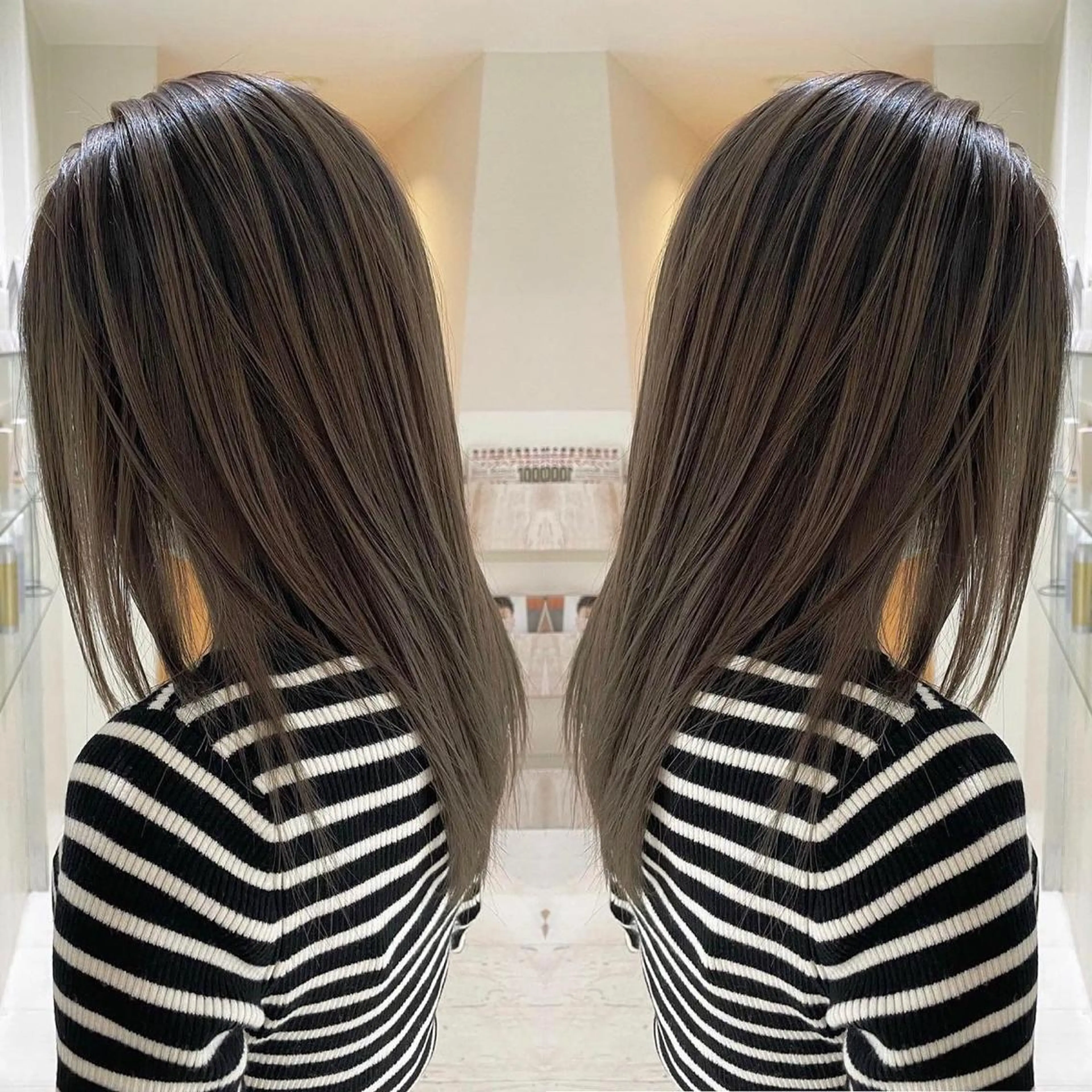 セミロング カラー アッシュ グレージュ 外国人風カラー レイヤーカット ヘアカラー トリートメント 河合秀明/ショート /ボブ/レイヤーのヘアスタイル