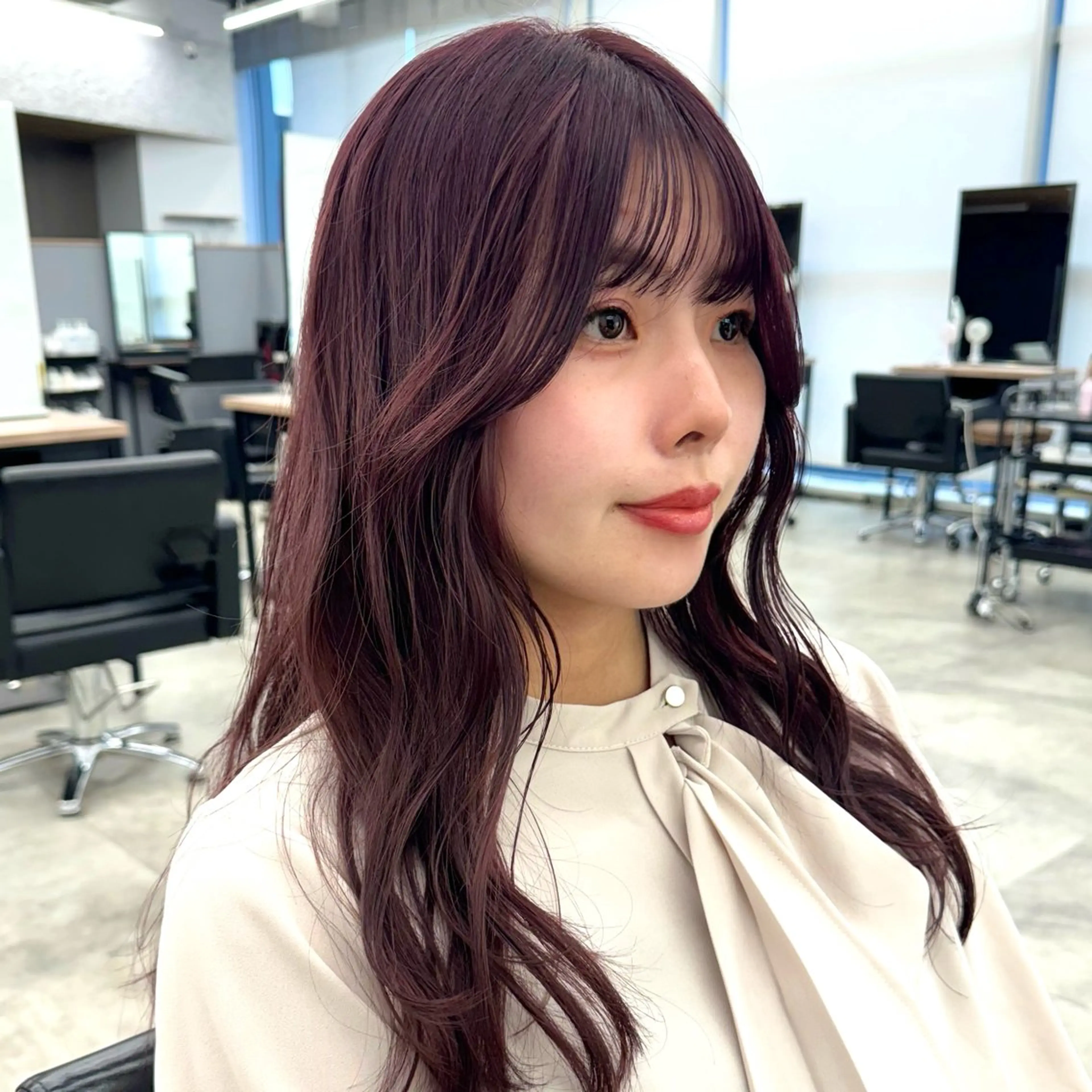 セミロング カラー ヘアアレンジ ブリーチ ブリーチなしカラー パープルカラー ボブ/レイヤー/ 艶髪/HANA💗のヘアスタイル