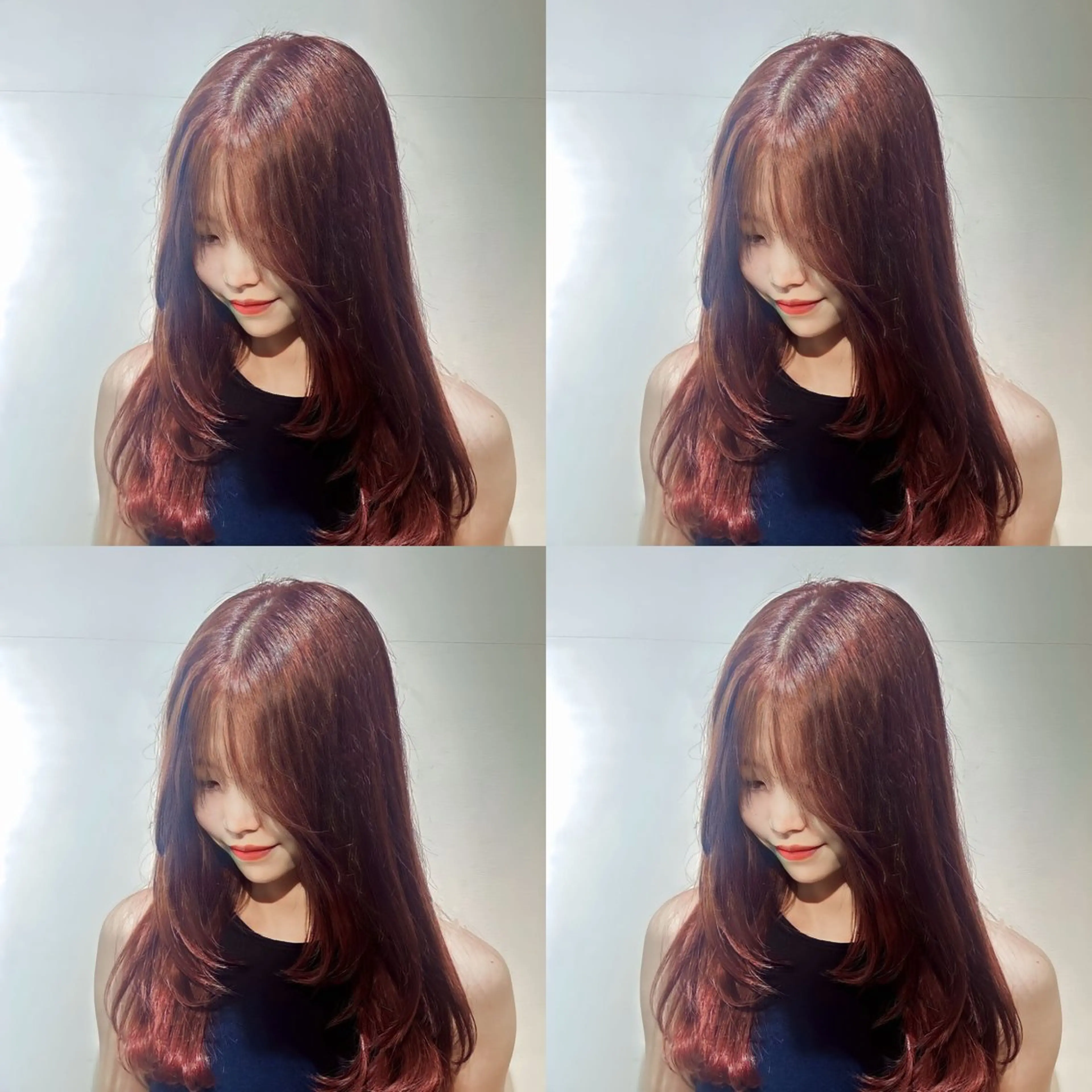 ロング カラー ボルドーカラー 髪質改善 韓国風ヘア カット ヘアカラー トリートメント 店長✨️韓国ヘア✖️ 髪質改善カラー／純大のヘアスタイル
